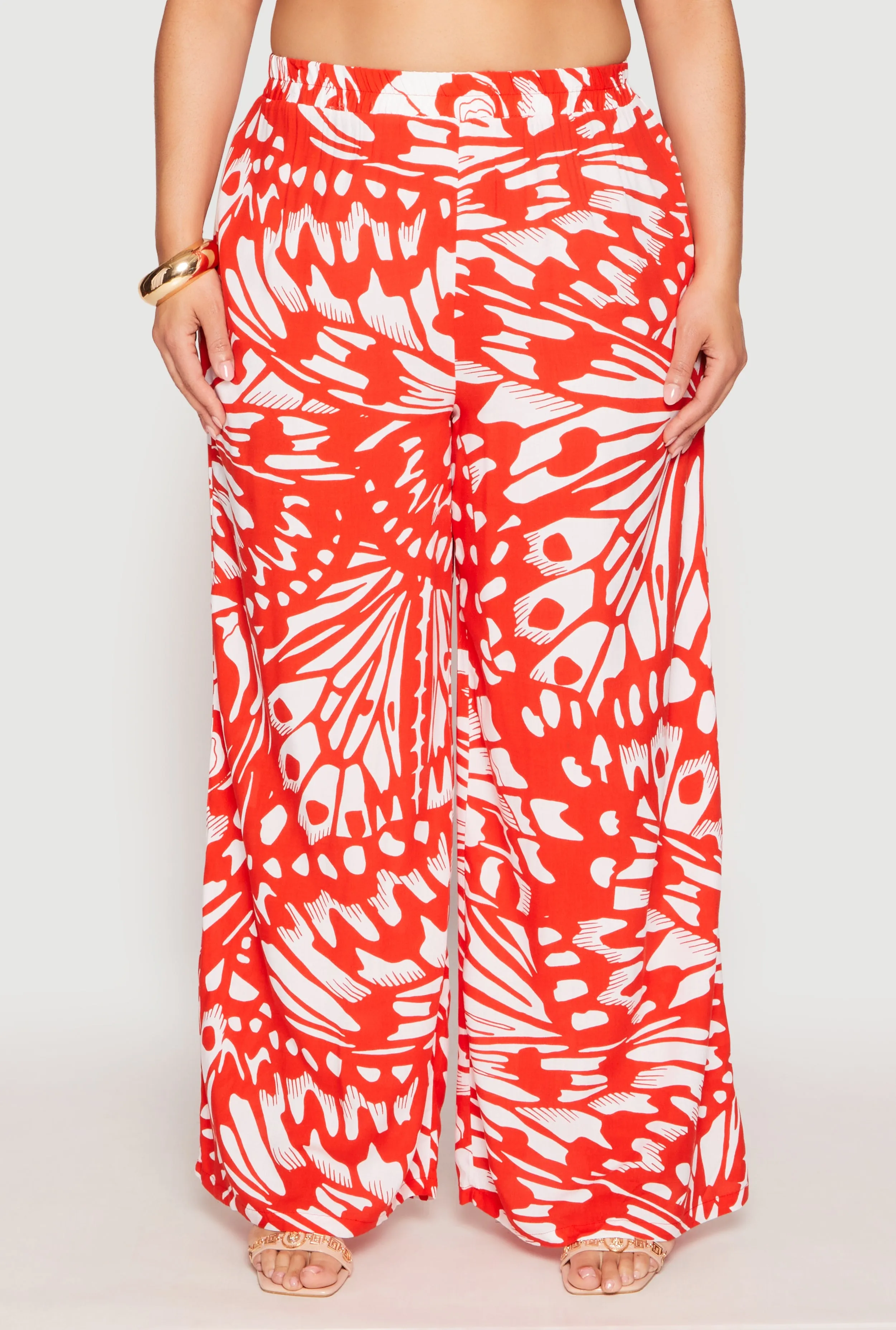 Plus Size Abstract Butterfly Print Palazzo Pants sold by Rainbow product image thumbnail 2