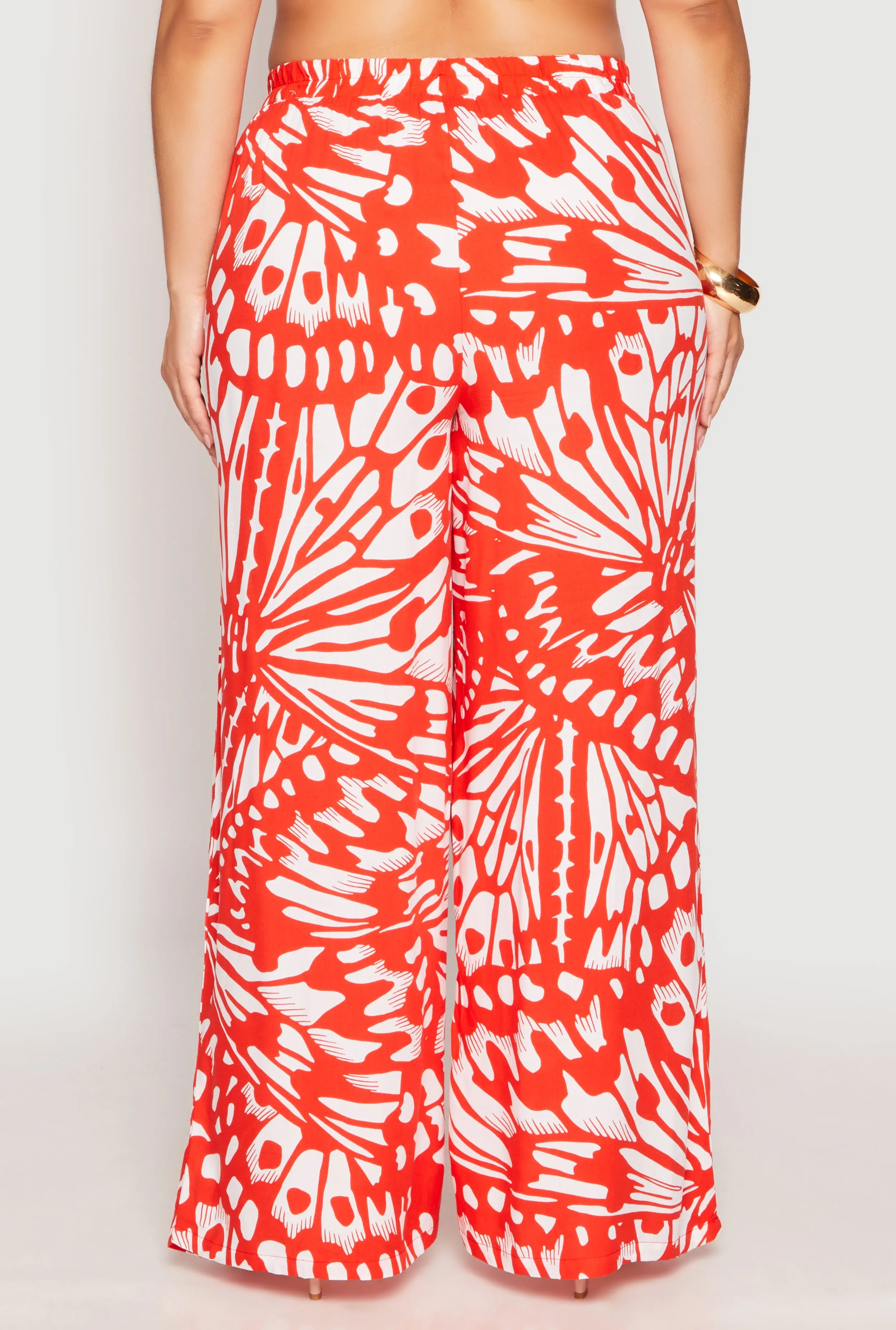 Plus Size Abstract Butterfly Print Palazzo Pants sold by Rainbow product image thumbnail 3