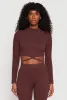 Seamless Long Sleeve Tie Back Crop Top sold by Rainbow