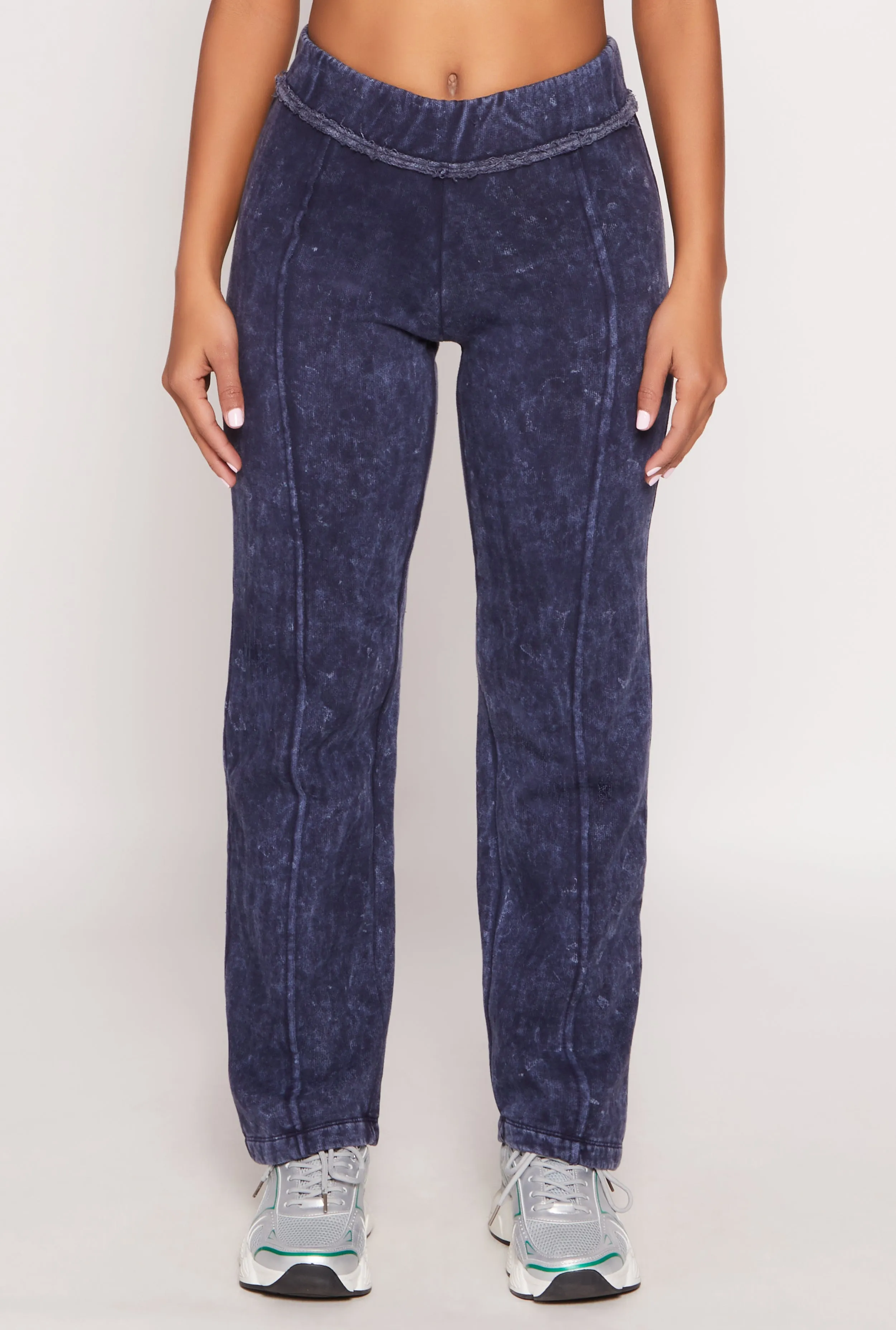 Fleece Acid Wash Pintuck Sweatpants sold by Rainbow product image thumbnail 3