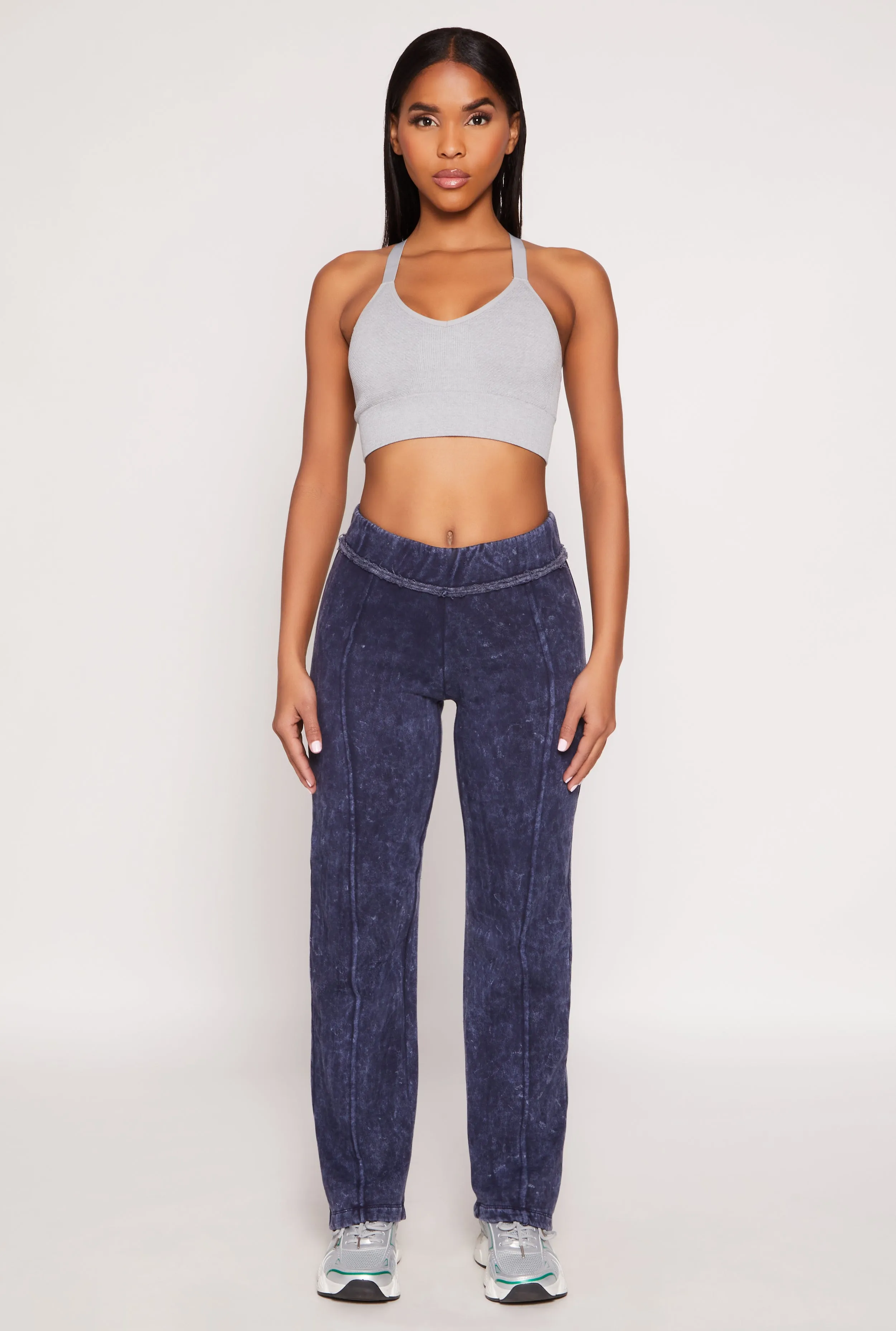 Fleece Acid Wash Pintuck Sweatpants sold by Rainbow