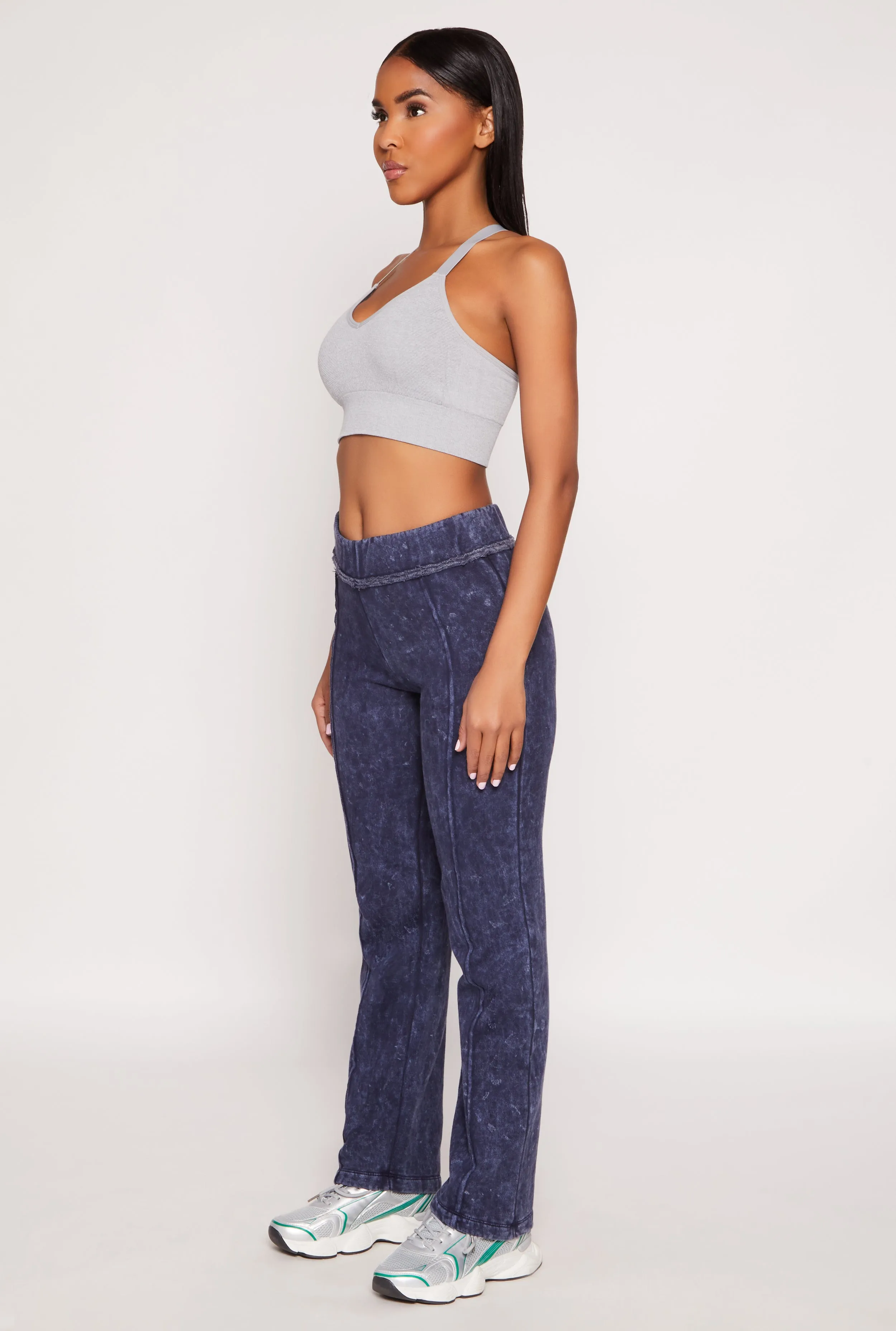 Fleece Acid Wash Pintuck Sweatpants sold by Rainbow product image thumbnail 2