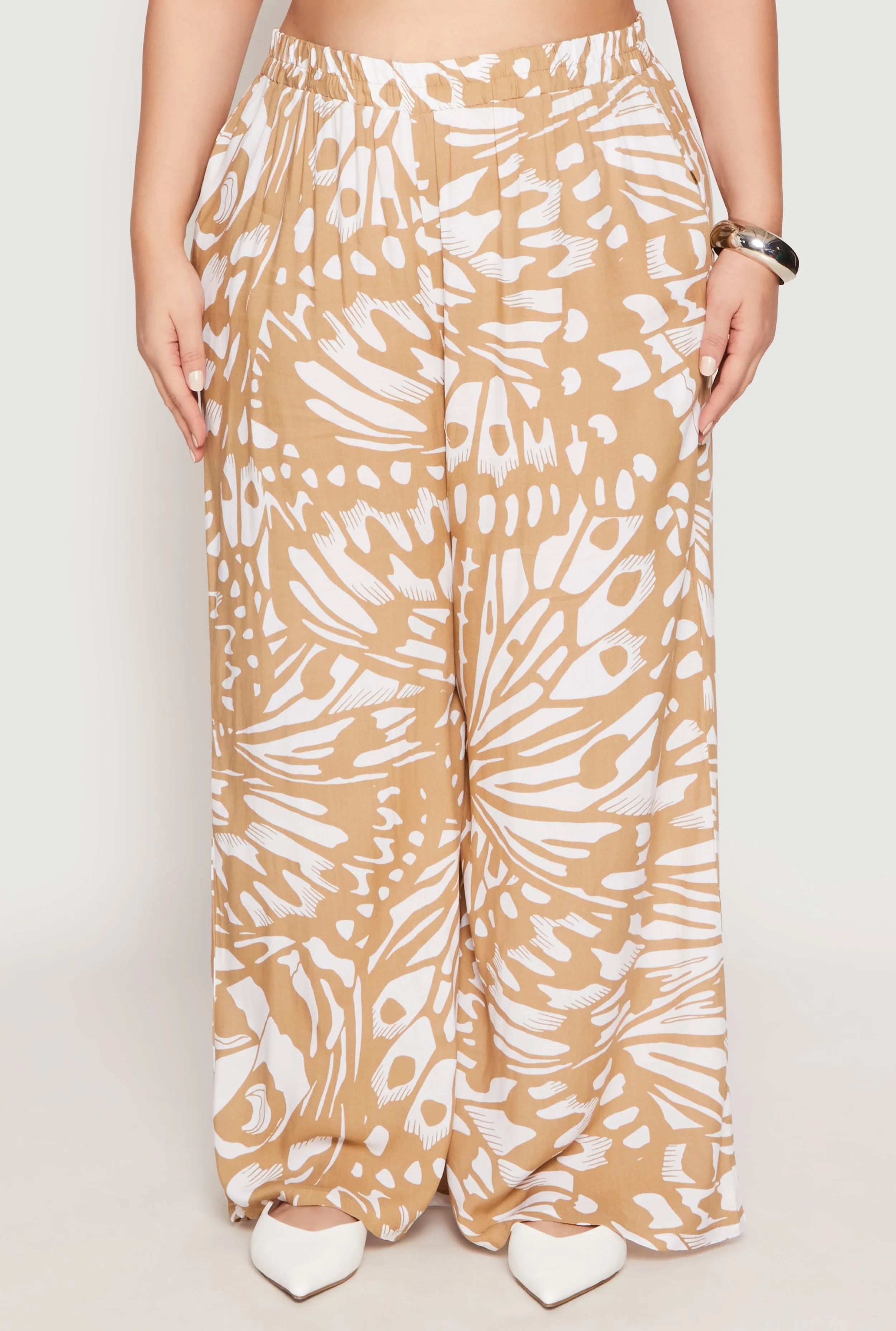 Plus Size Abstract Butterfly Print Palazzo Pants sold by Rainbow product image thumbnail 2
