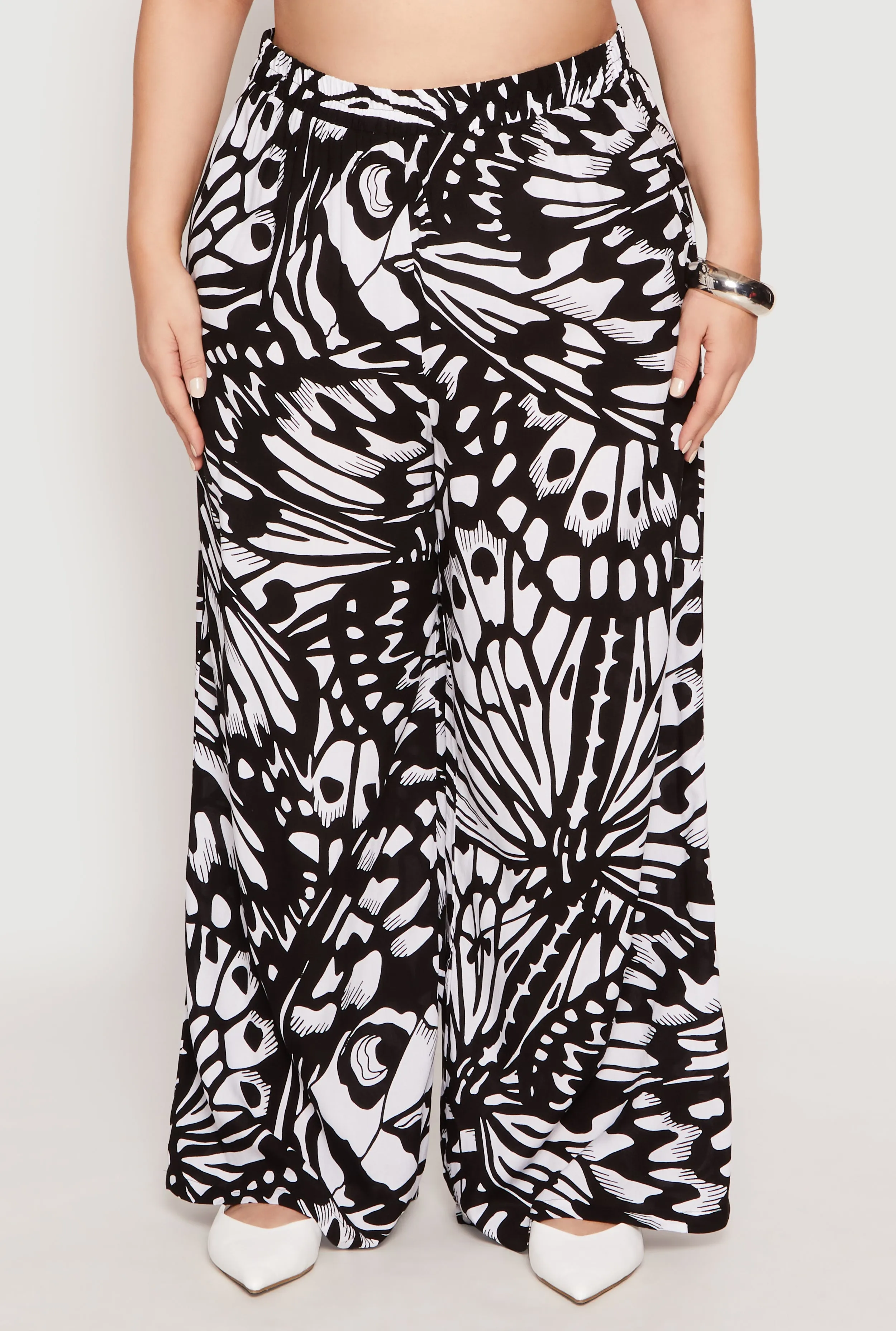 Plus Size Abstract Butterfly Print Palazzo Pants sold by Rainbow product image thumbnail 2