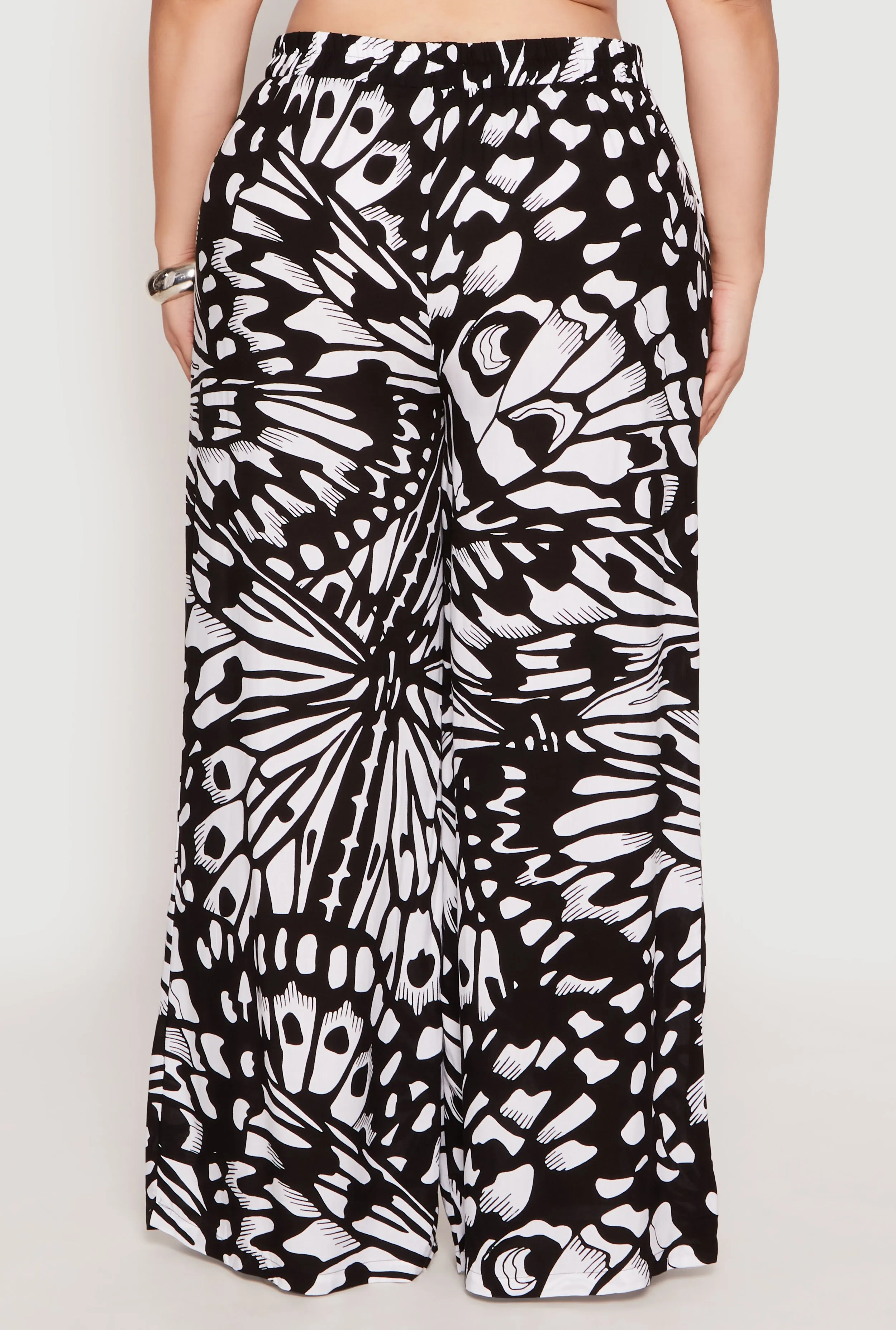 Plus Size Abstract Butterfly Print Palazzo Pants sold by Rainbow product image thumbnail 3