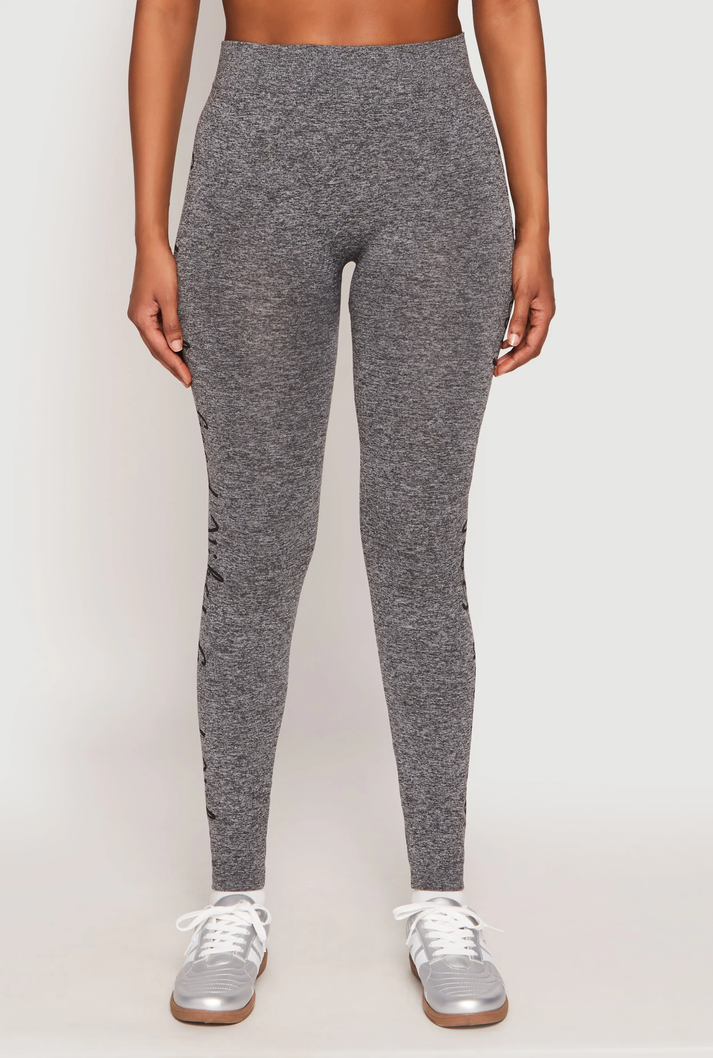 Good Vibes Graphic High Waisted Leggings sold by Rainbow product image thumbnail 3