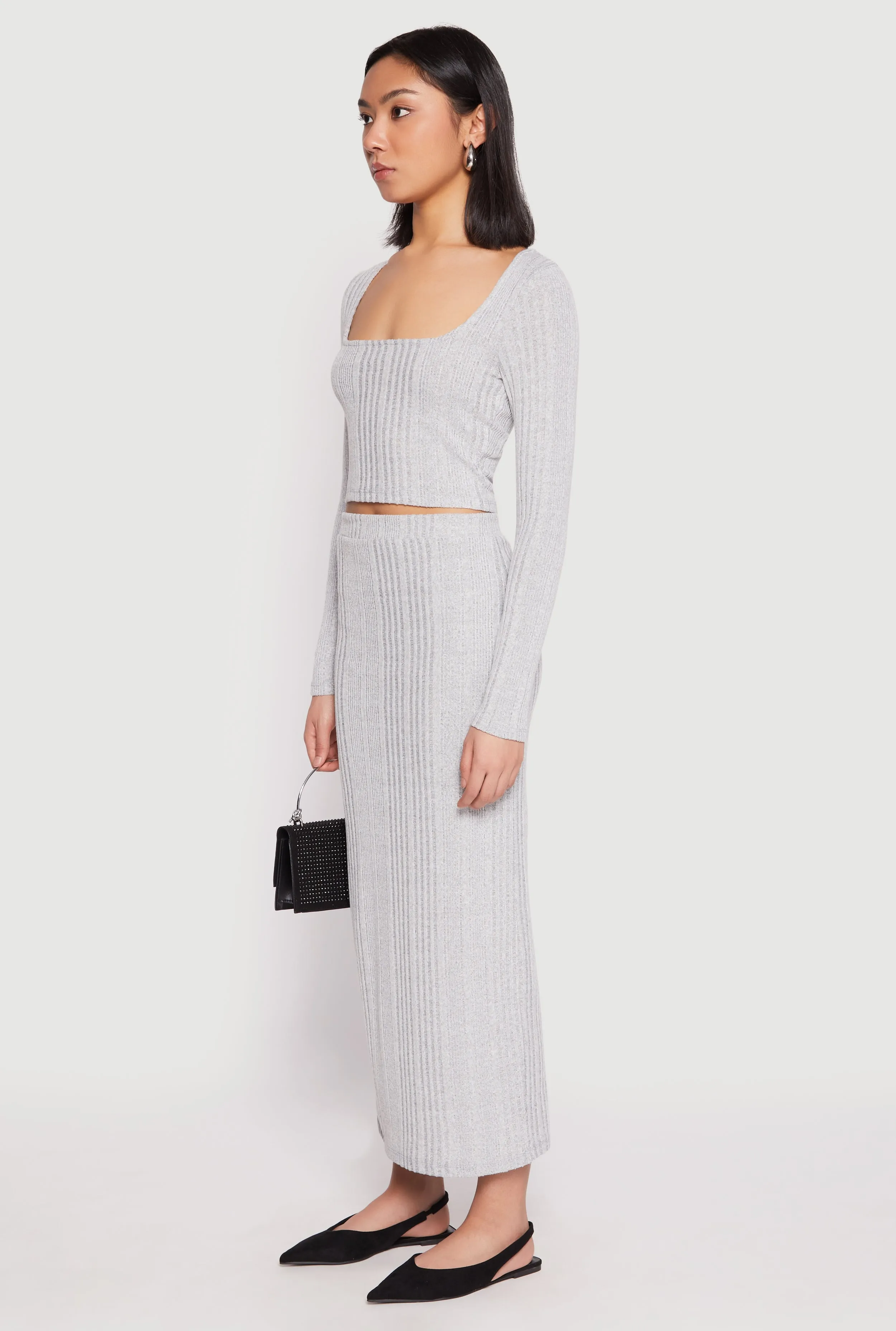 Almost Famous Brushed Knit Crop Top sold by Rainbow product image thumbnail 3