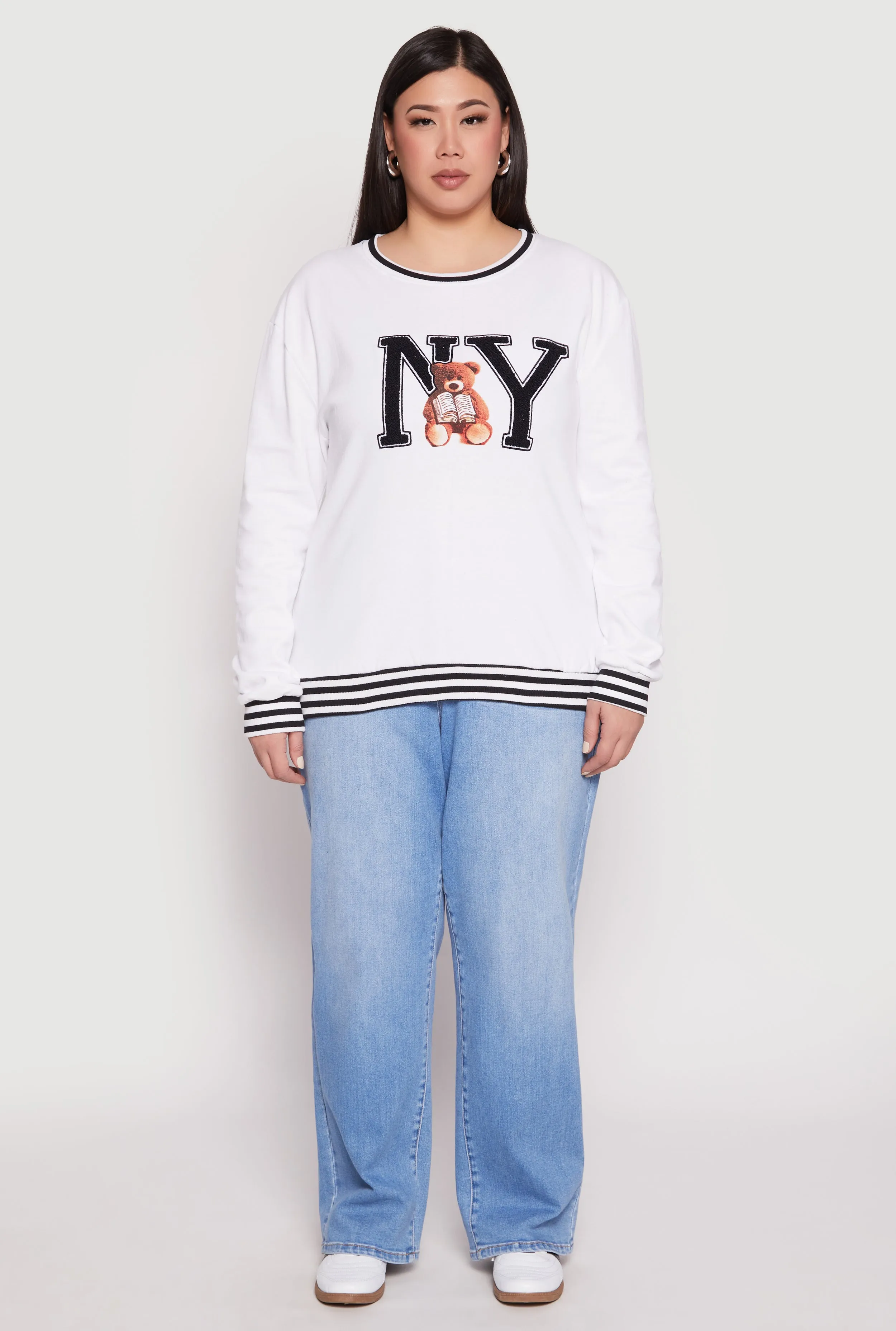 Plus Size NY Bear Crew Neck Sweatshirt sold by Rainbow