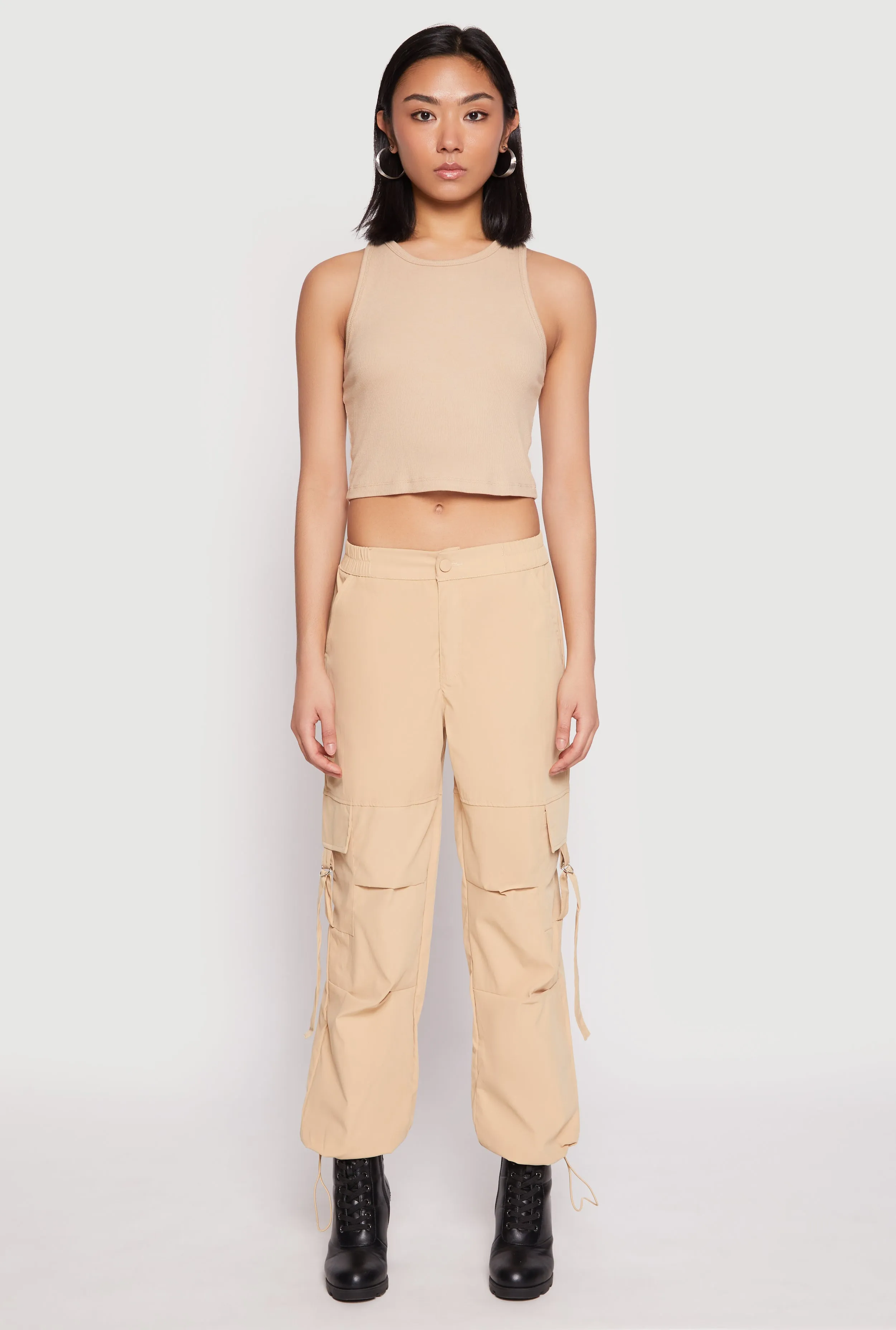 Toggle Drawstring Hem Cargo Pants sold by Rainbow