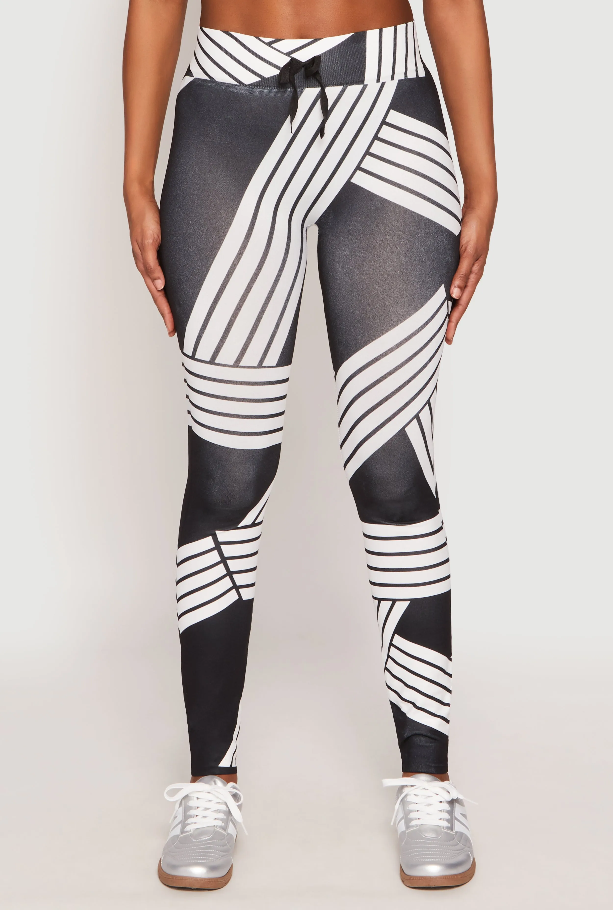 Striped Print Drawstring Detail Leggings sold by Rainbow product image thumbnail 3