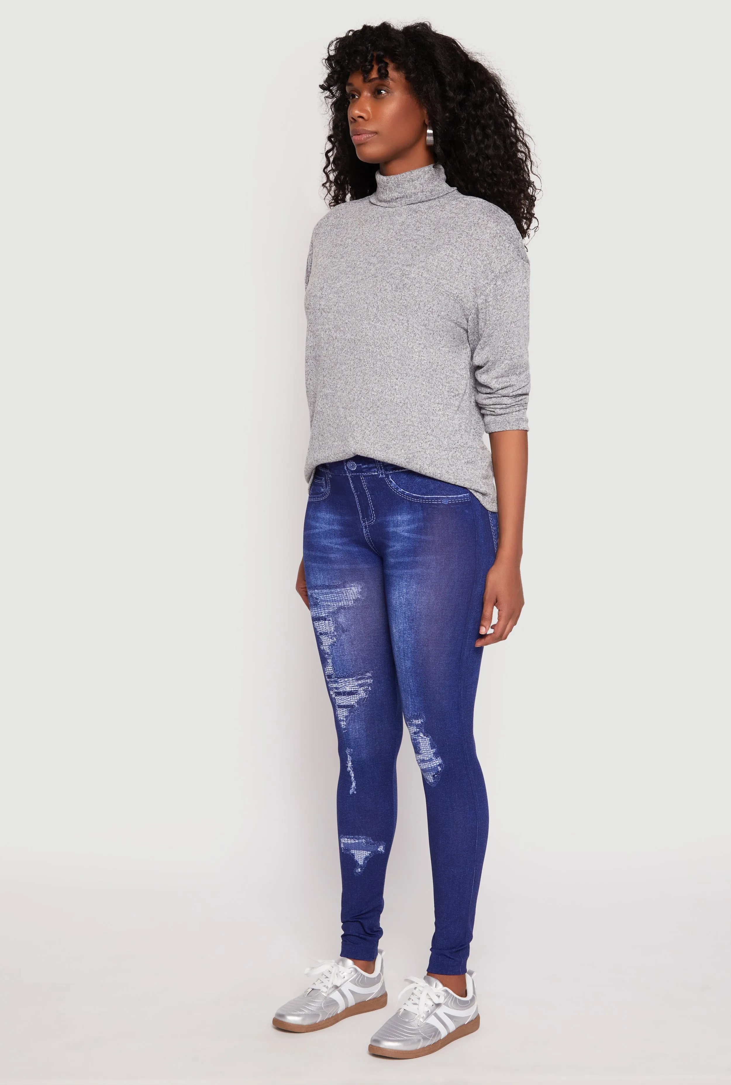 Distressed Denim Print Jeggings sold by Rainbow product image thumbnail 2