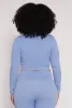 Plus Size Seamless Lace Up Long Sleeve Crop Top sold by Rainbow