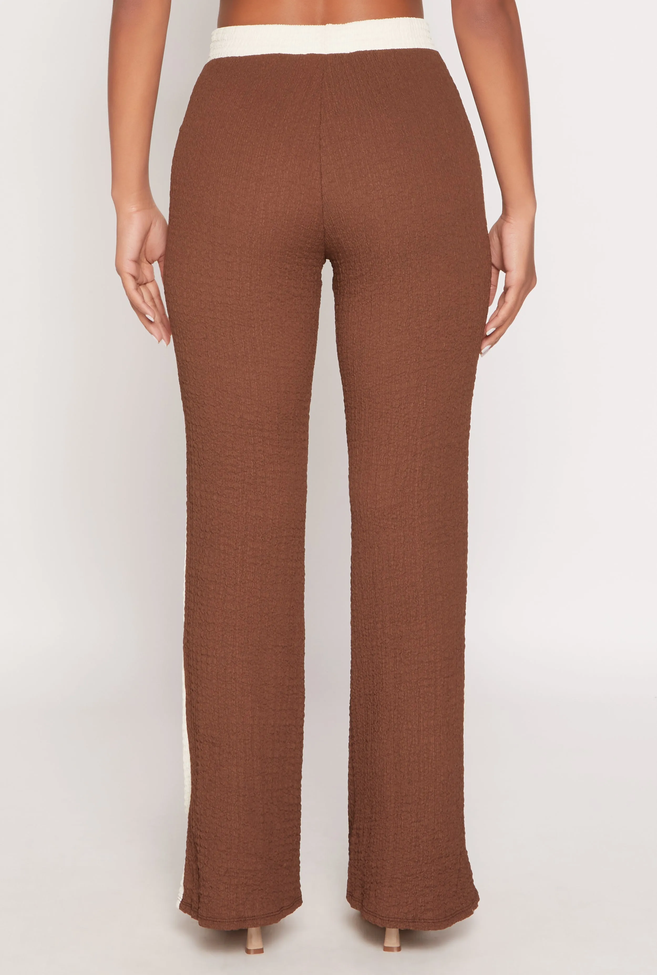 Contrast Trim Textured Knit Pants sold by Rainbow product image thumbnail 3