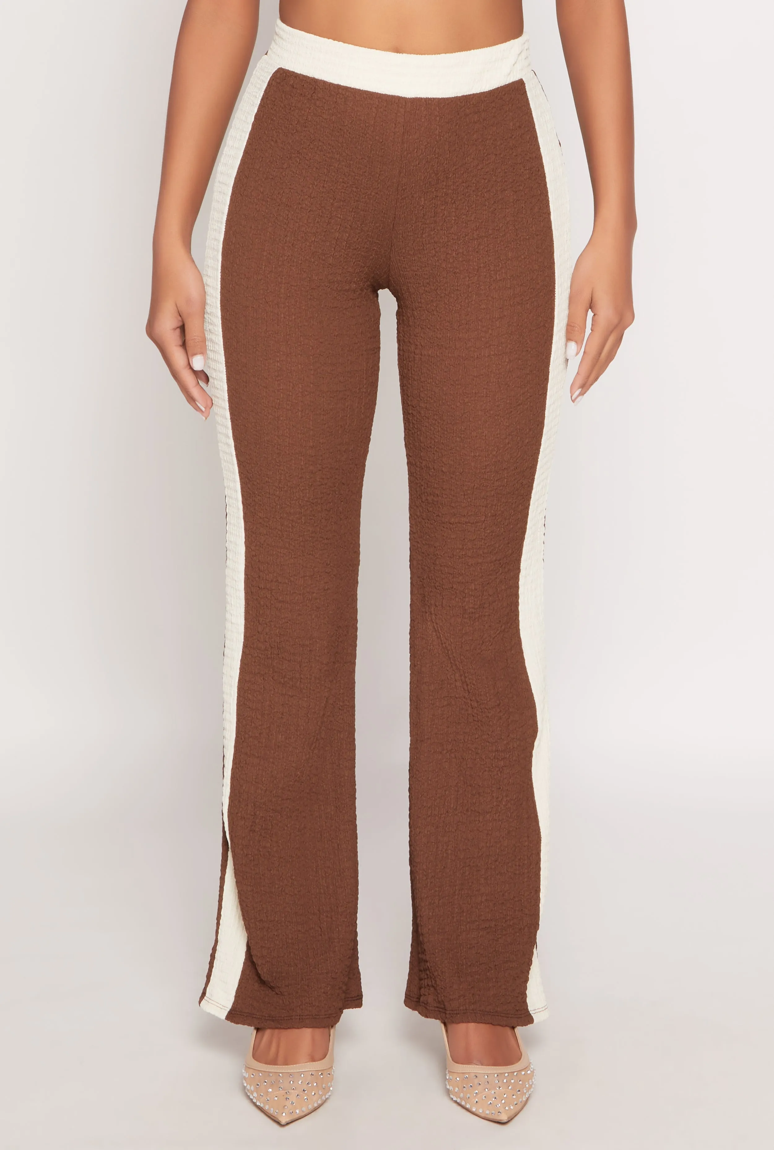 Contrast Trim Textured Knit Pants sold by Rainbow product image thumbnail 2