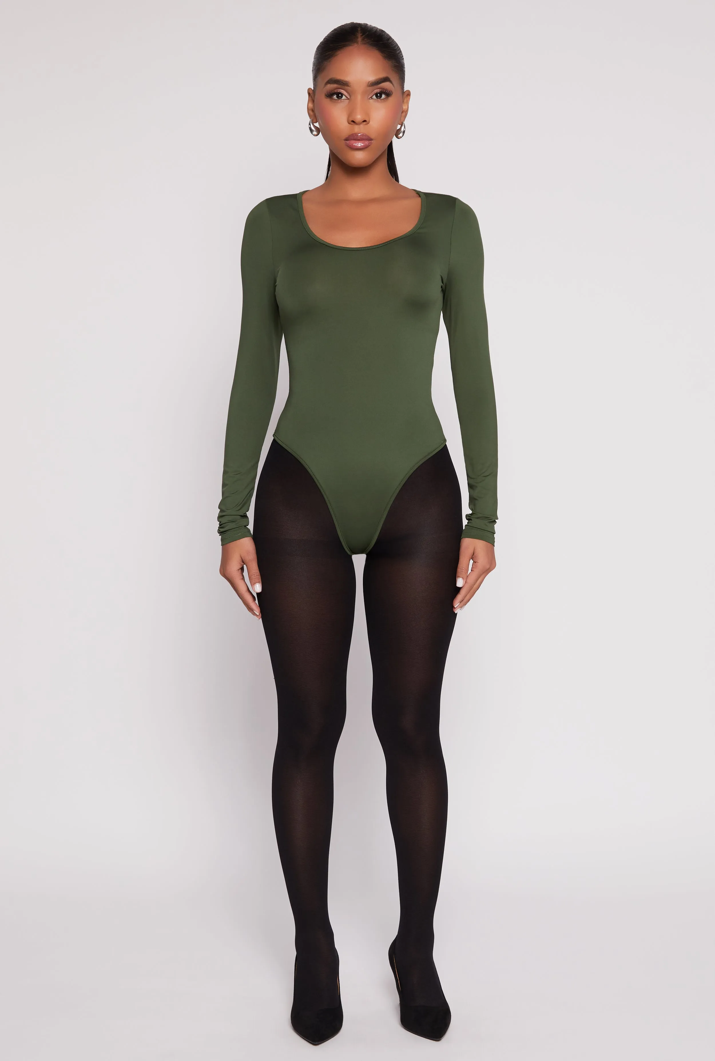 Daisy Scoop Neck Long Sleeve Bodysuit sold by Rainbow