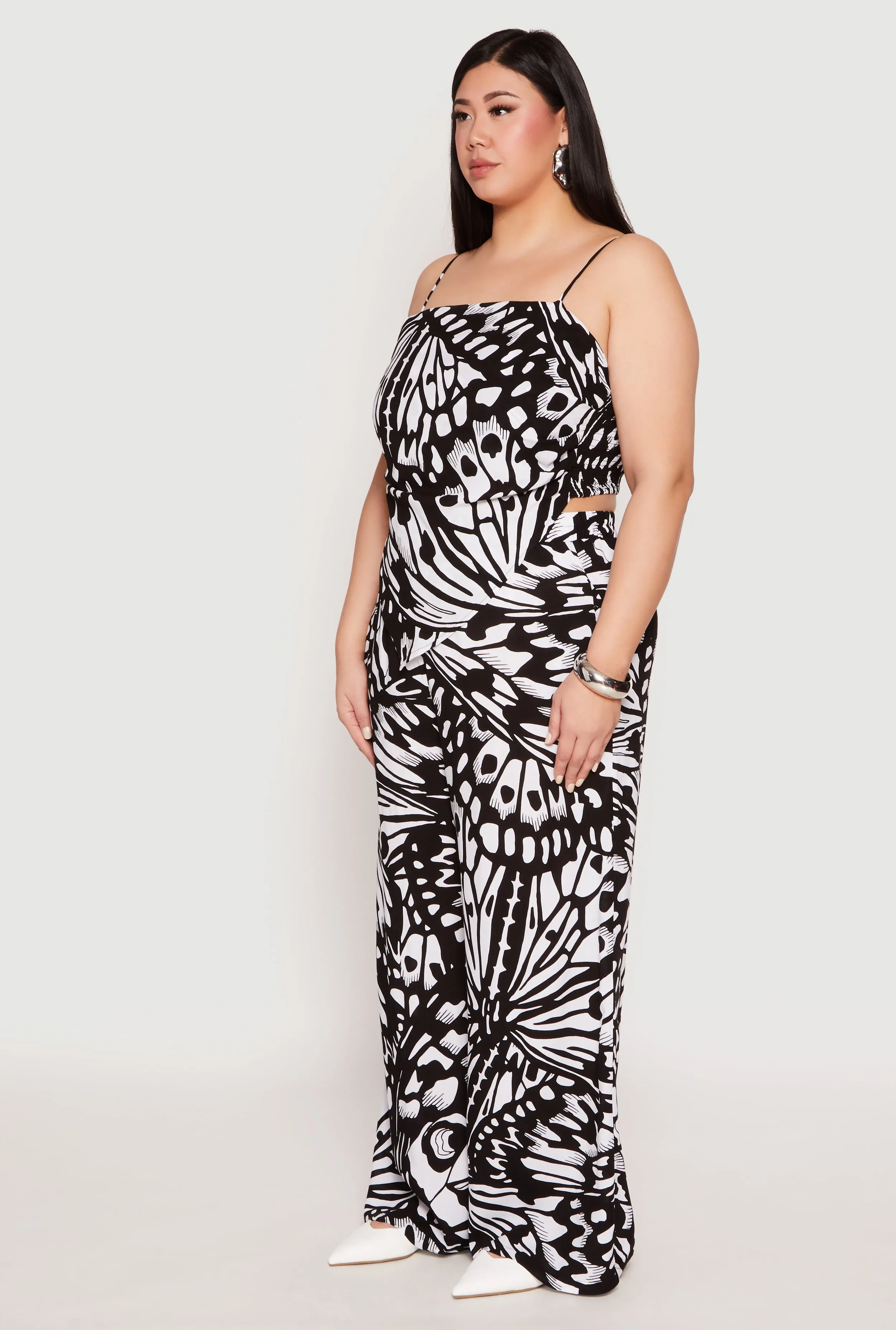 Plus Size Abstract Butterfly Print Hanky Hem Top sold by Rainbow product image thumbnail 3