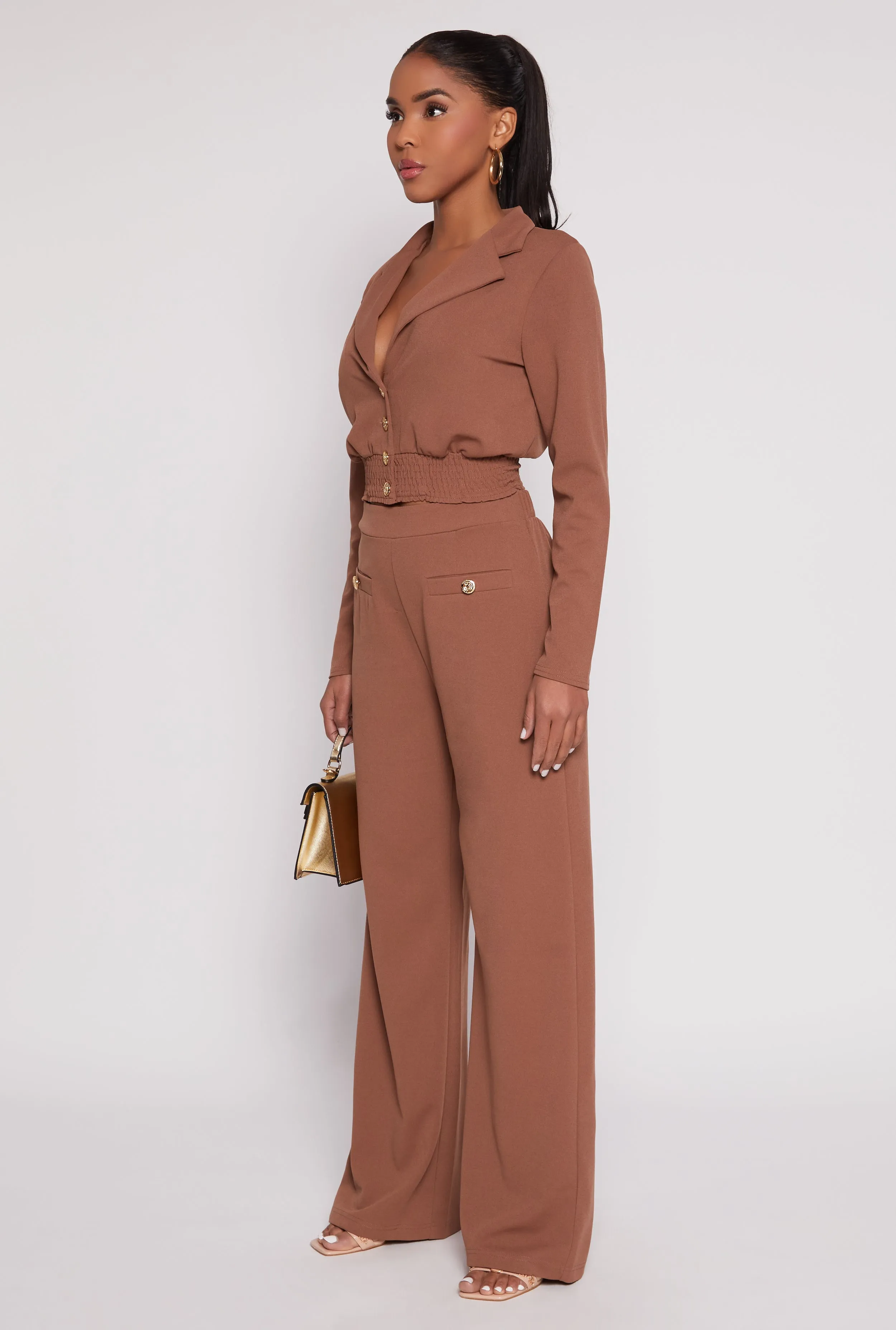 Smocked Button Front Blouse sold by Rainbow product image thumbnail 3