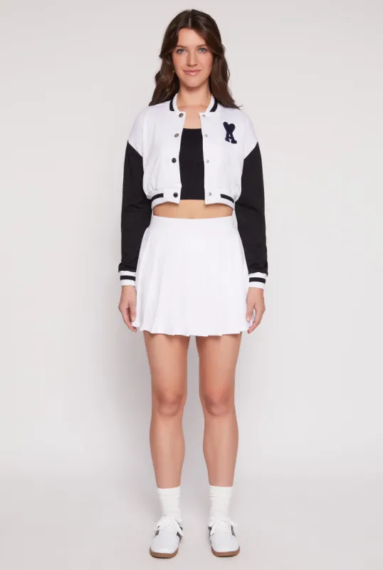 French Terry High Waisted Pleated Skort sold by Rainbow