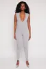 Seamless Ribbed Knit Plunge V Neck Catsuit sold by Rainbow