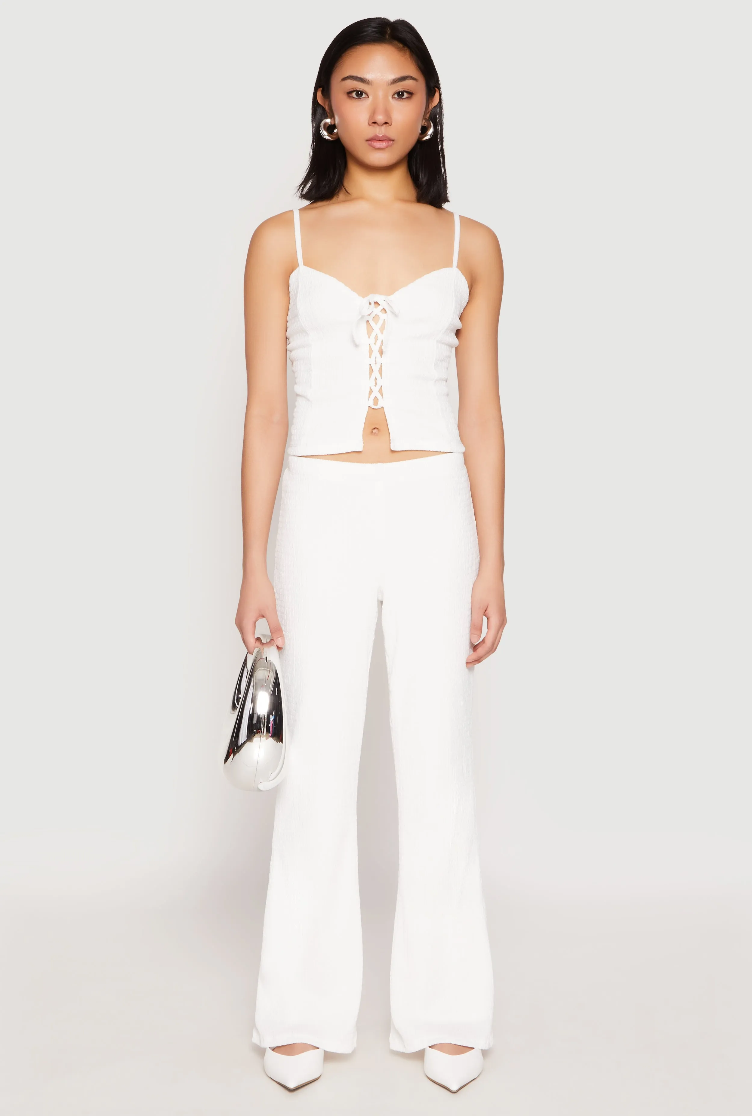 Almost Famous Lace Up Crop Top sold by Rainbow product image thumbnail 2