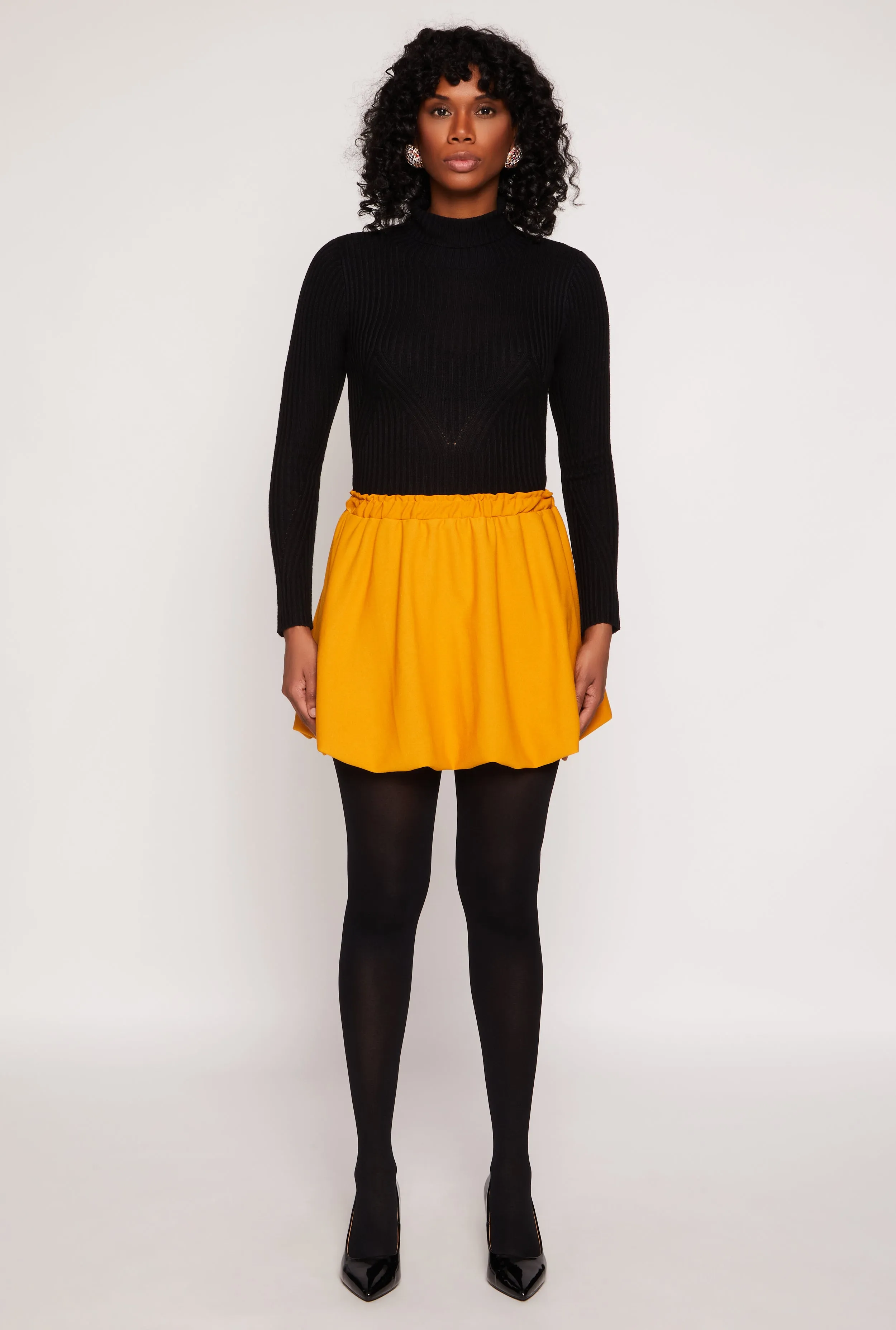 Crepe Knit Bubble Skirt sold by Rainbow