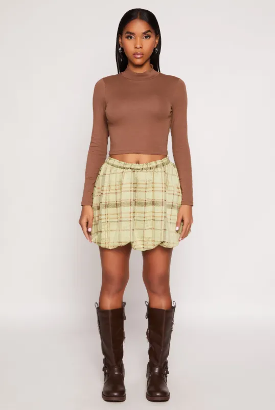 Plaid High Waisted Bubble Skirt sold by Rainbow