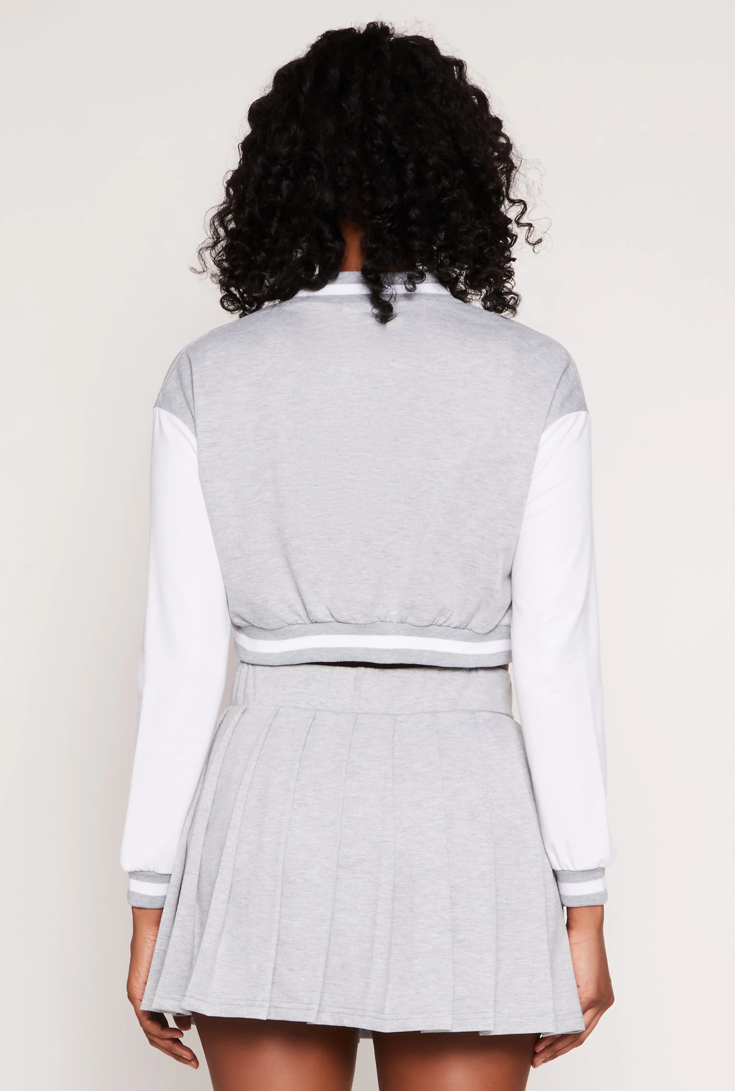 Chenille A Initial Cropped Varsity Jacket sold by Rainbow product image thumbnail 5