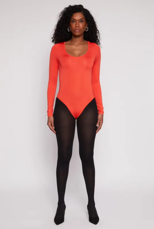Daisy Scoop Neck Long Sleeve Bodysuit sold by Rainbow
