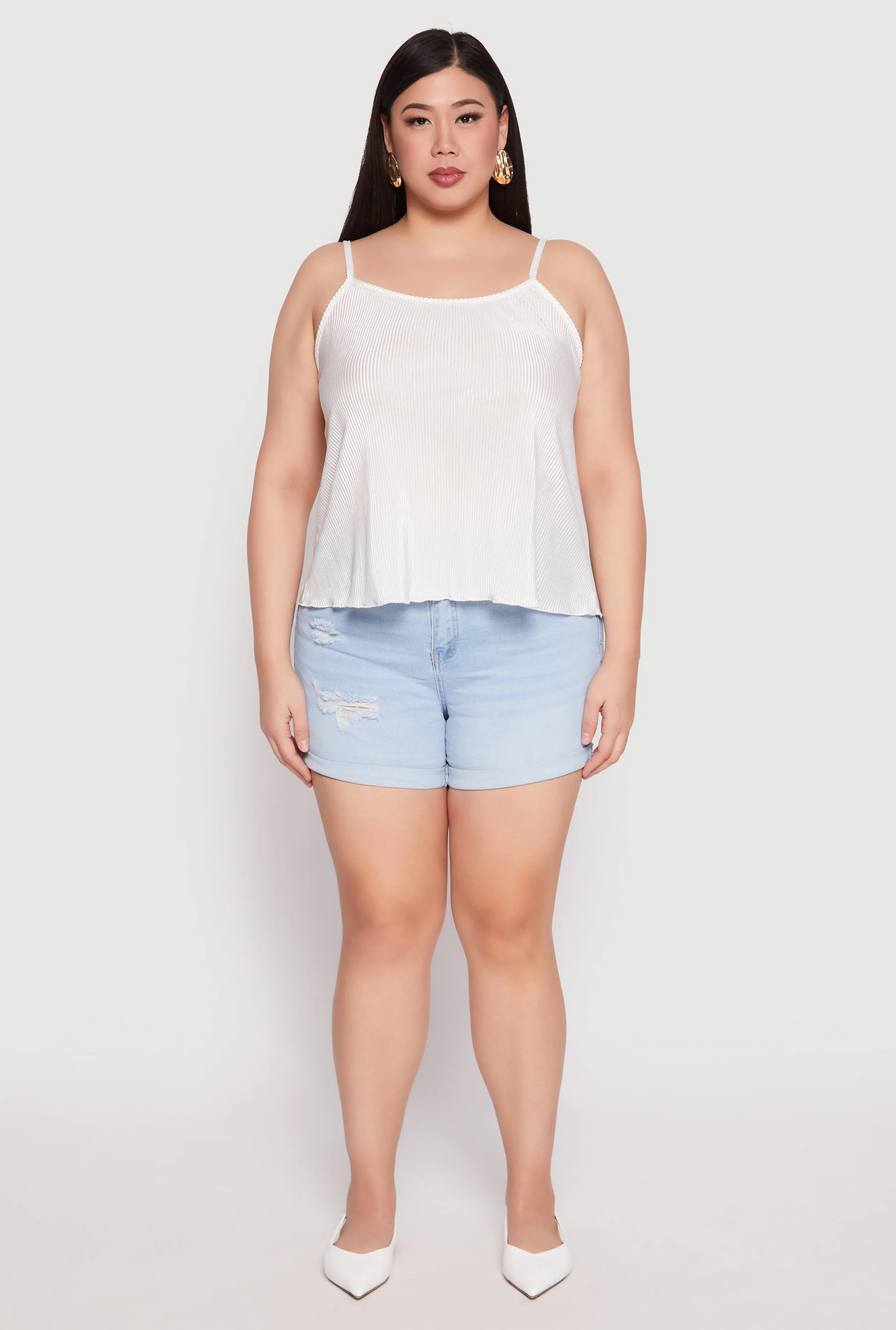Plus Size Plisse Cami sold by Rainbow