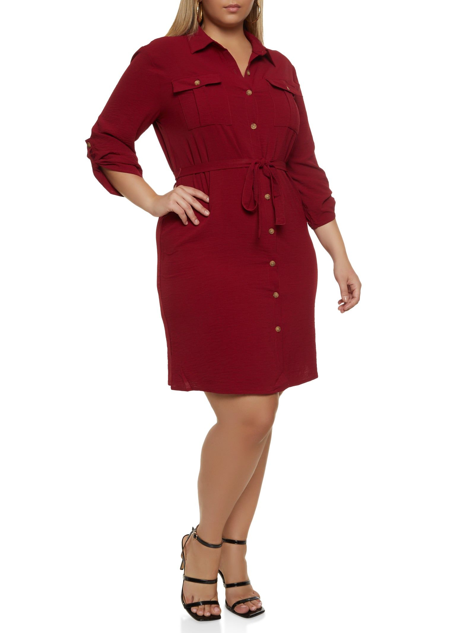 Plus Size Long Sleeve Utility Dress sold by Rainbow product image thumbnail 2