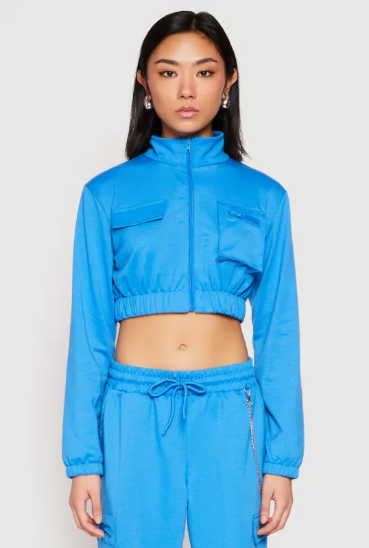 Zip Front Cropped Sweatshirt sold by Rainbow
