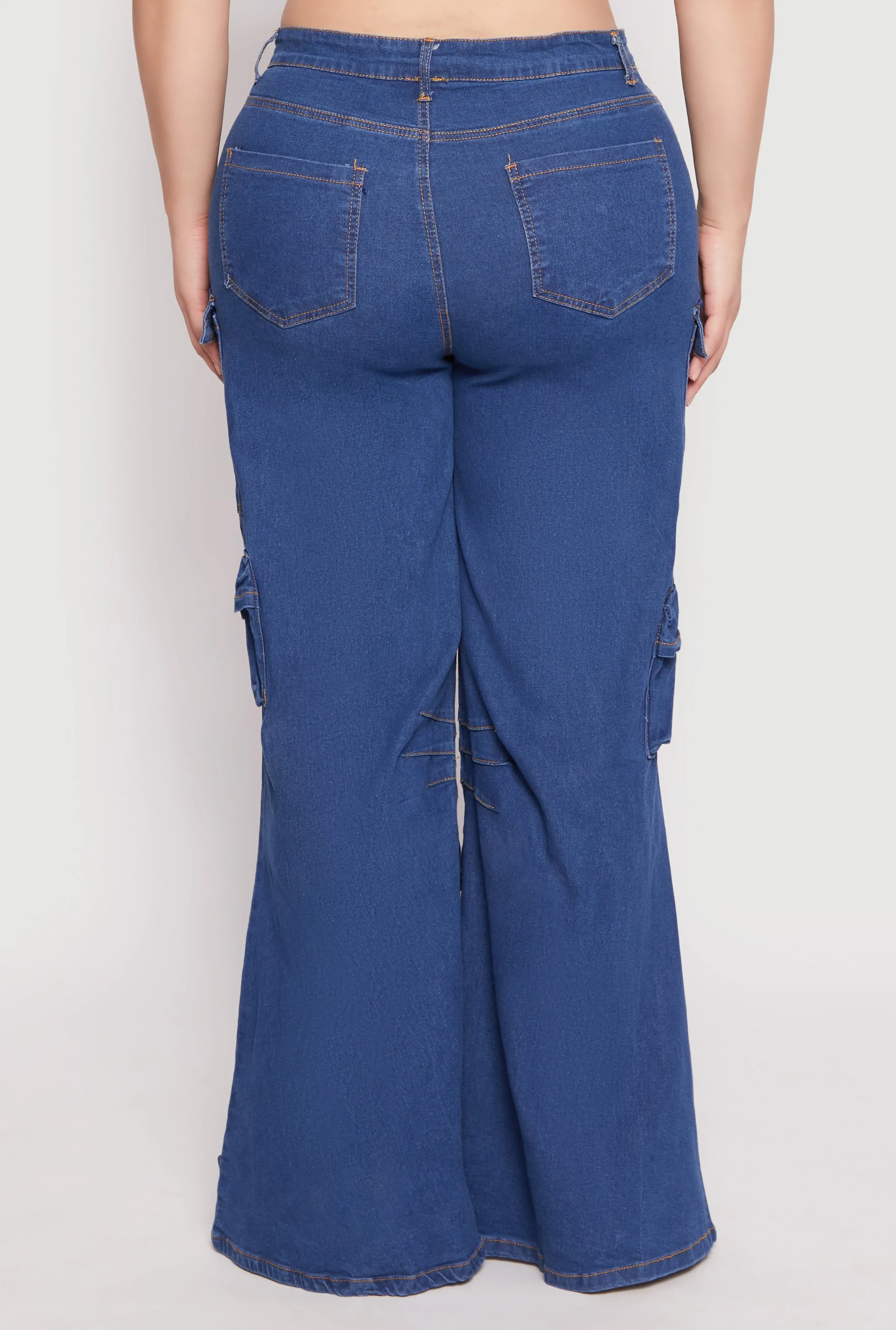 Plus Size Daisy Cargo Pocket Flare Jeans sold by Rainbow product image thumbnail 5