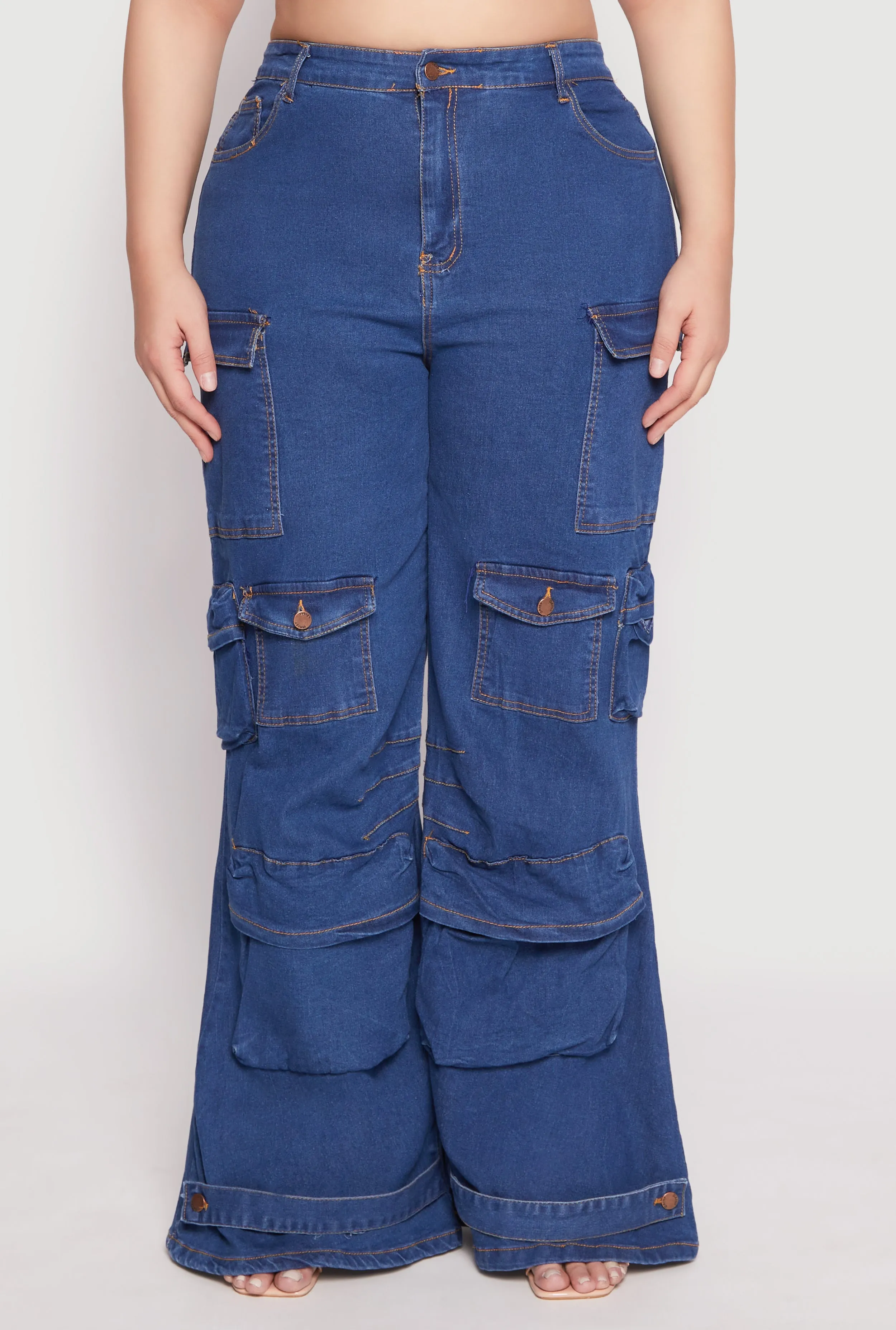 Plus Size Daisy Cargo Pocket Flare Jeans sold by Rainbow product image thumbnail 3