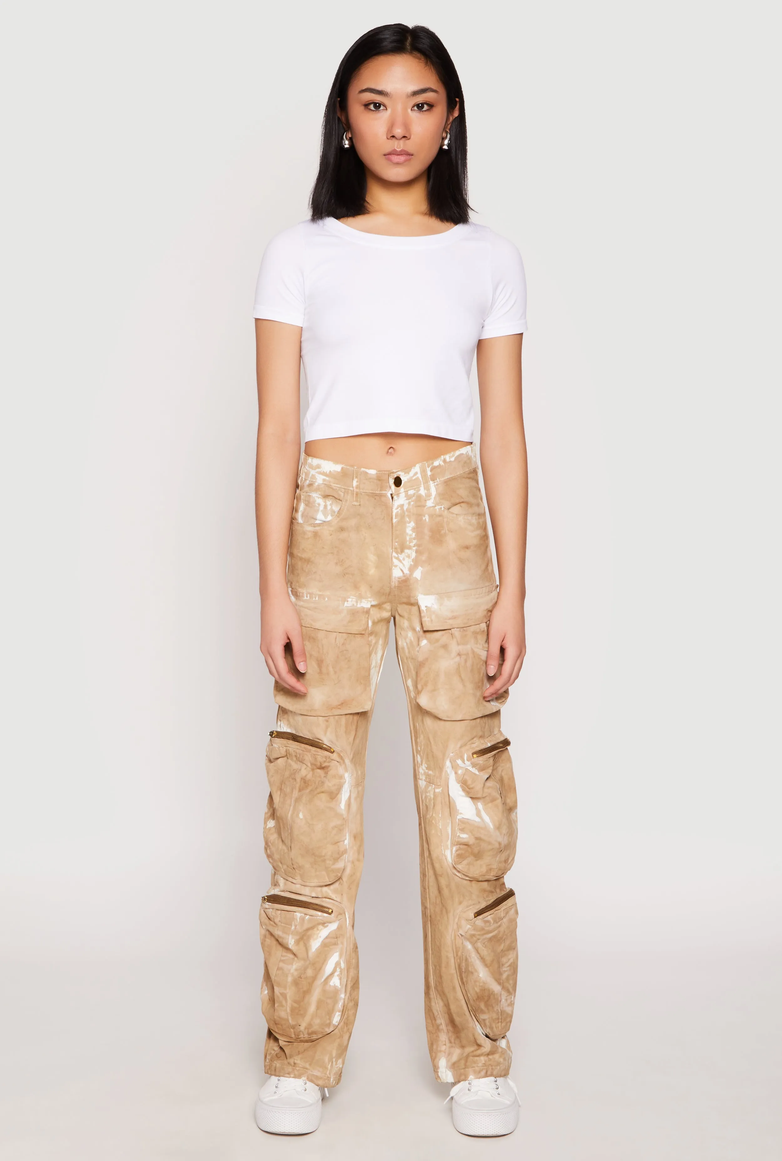 Paint Splatter Zip Cargo Pants sold by Rainbow