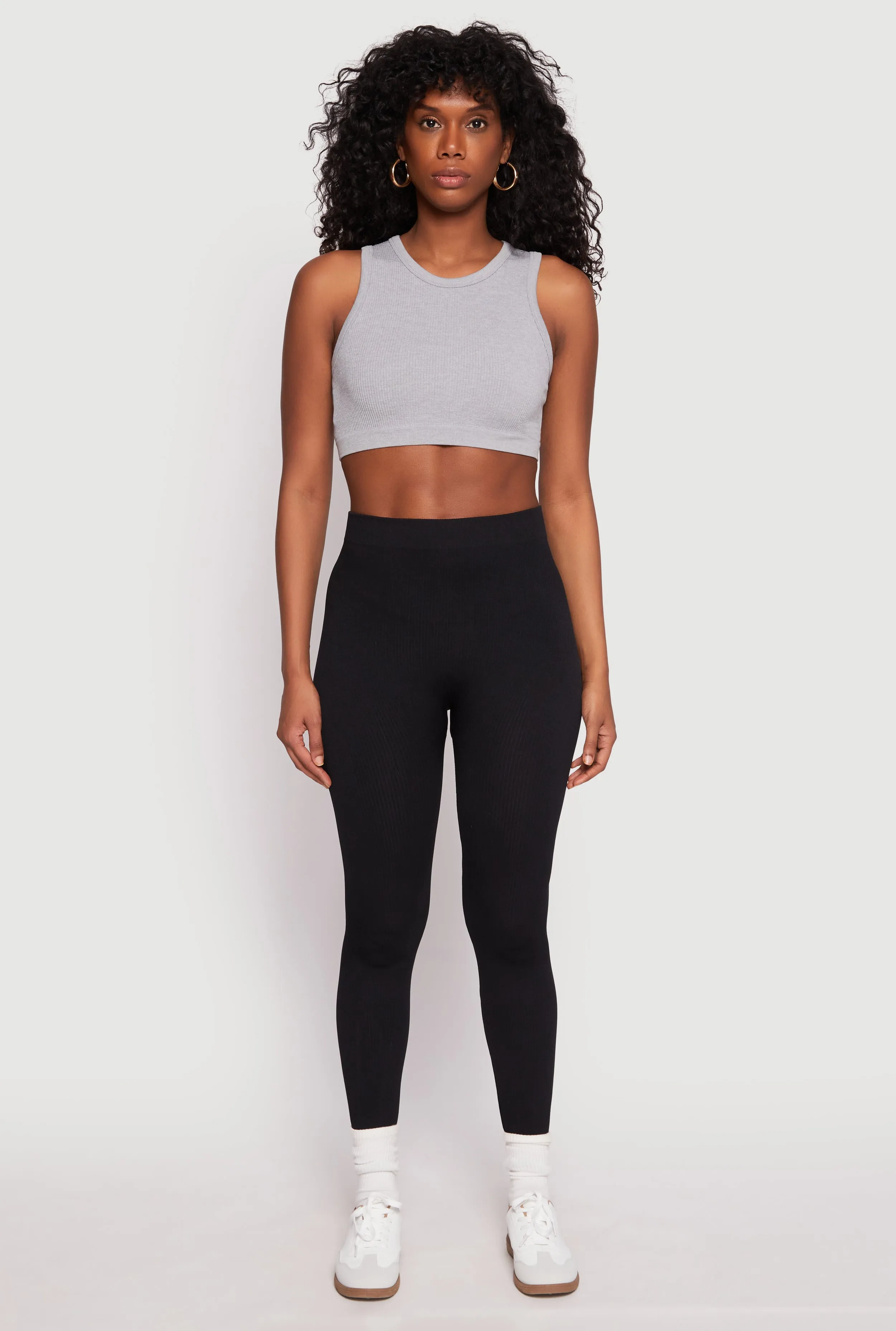 Seamless Ribbed Knit High Waist Leggings sold by Rainbow