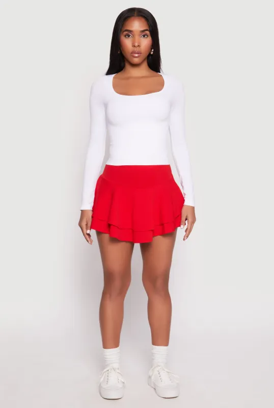 Crepe Knit Double Tiered Skort sold by Rainbow