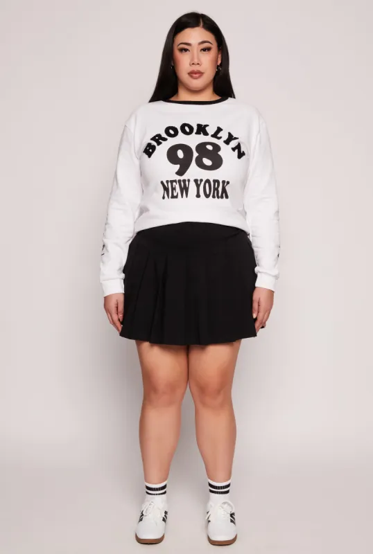 Plus Size Chenille Brooklyn Graphic Sweatshirt sold by Rainbow