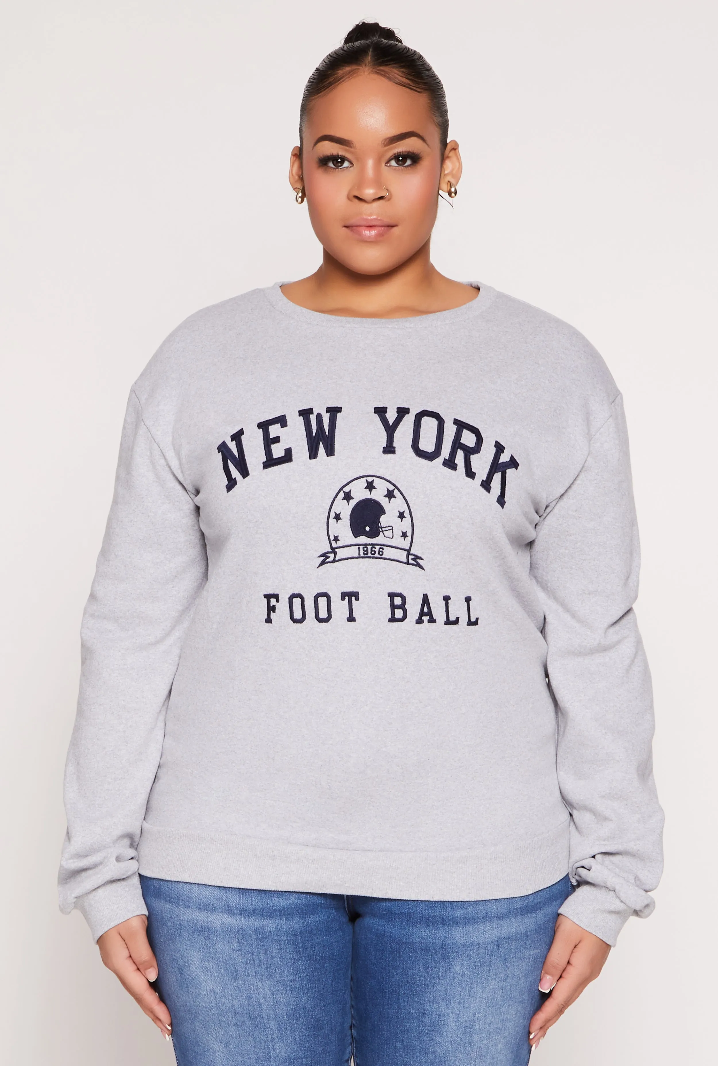 Plus Size New York Football Embroidered Sweatshirt sold by Rainbow product image thumbnail 2