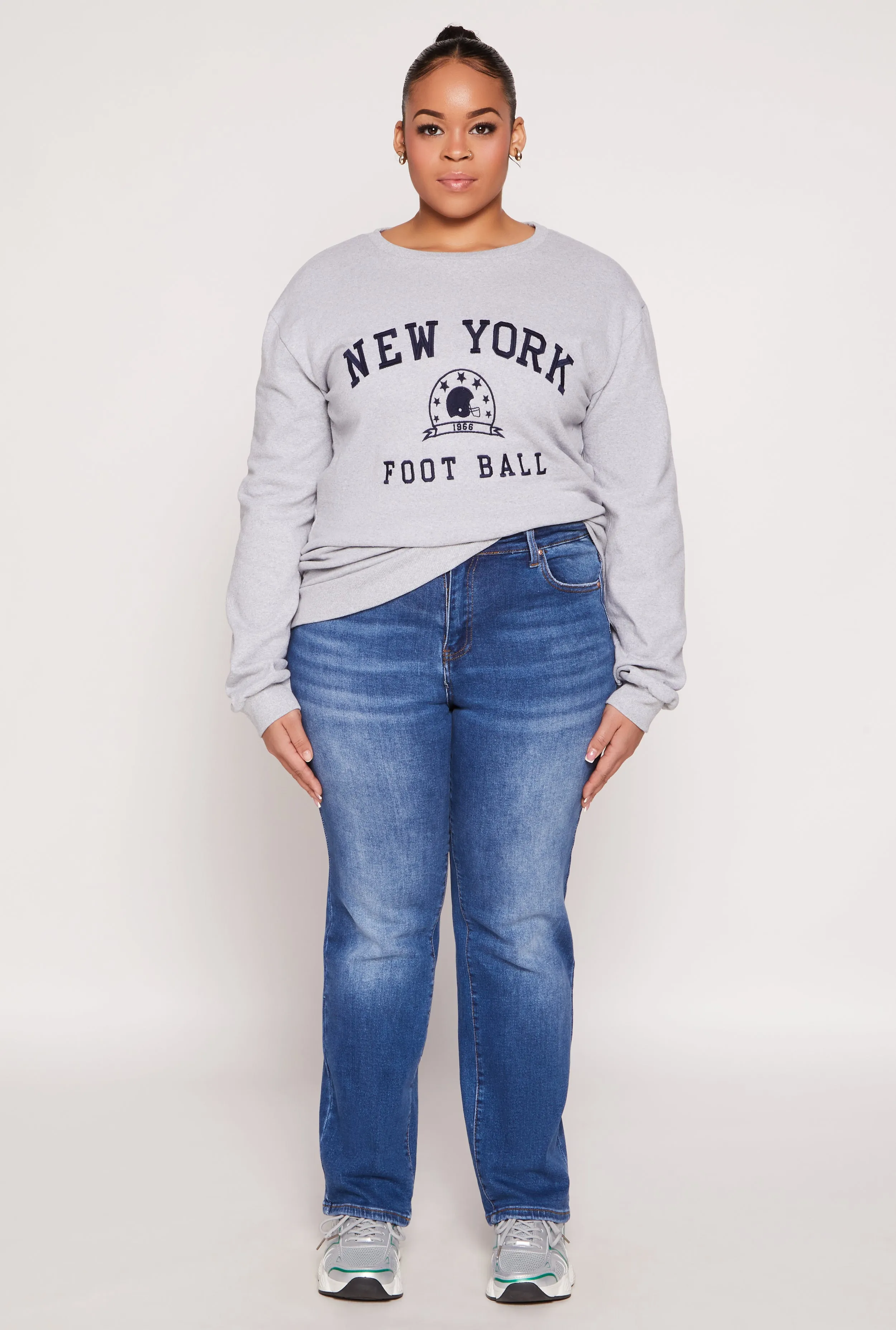 Plus Size New York Football Embroidered Sweatshirt sold by Rainbow