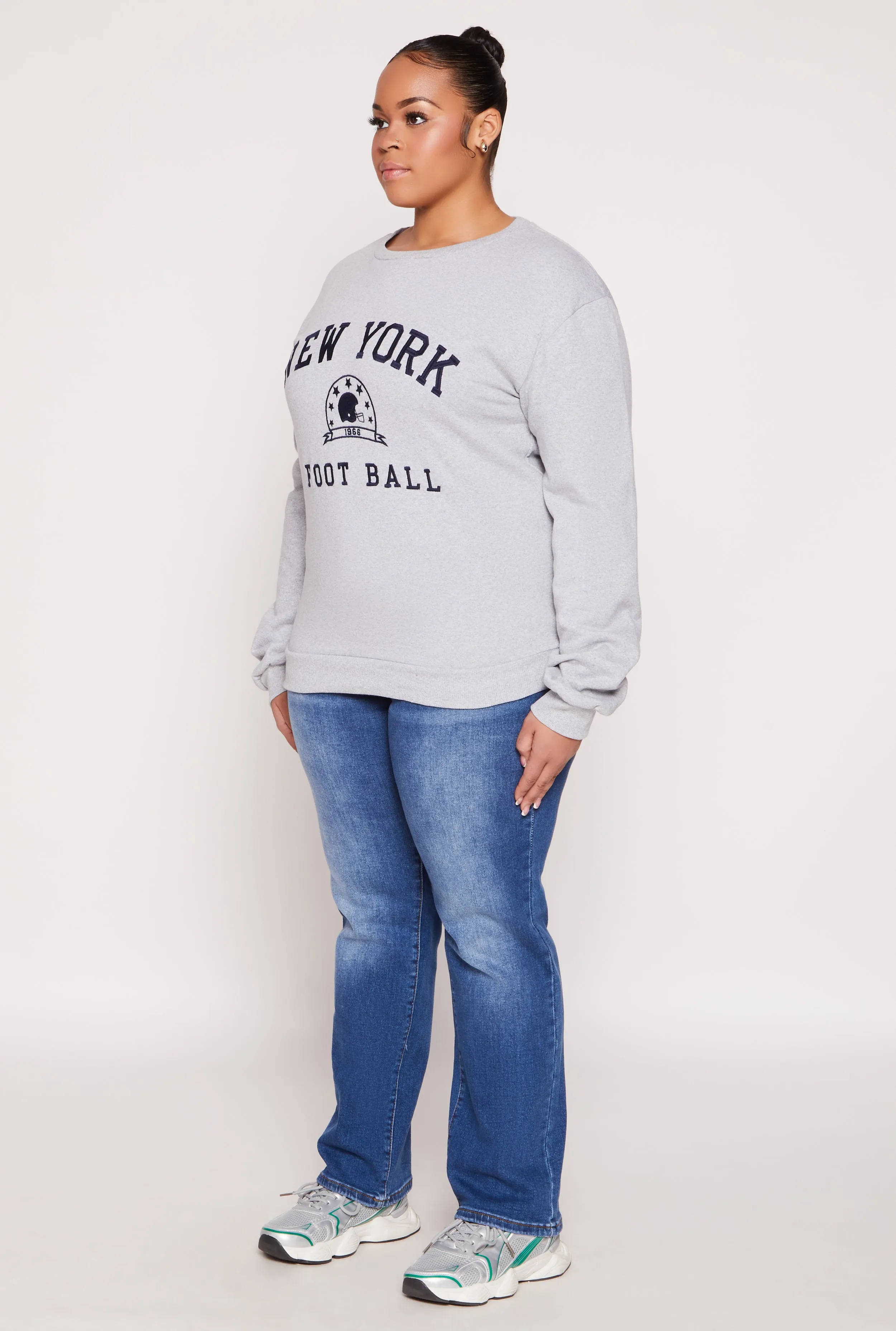 Plus Size New York Football Embroidered Sweatshirt sold by Rainbow product image thumbnail 3