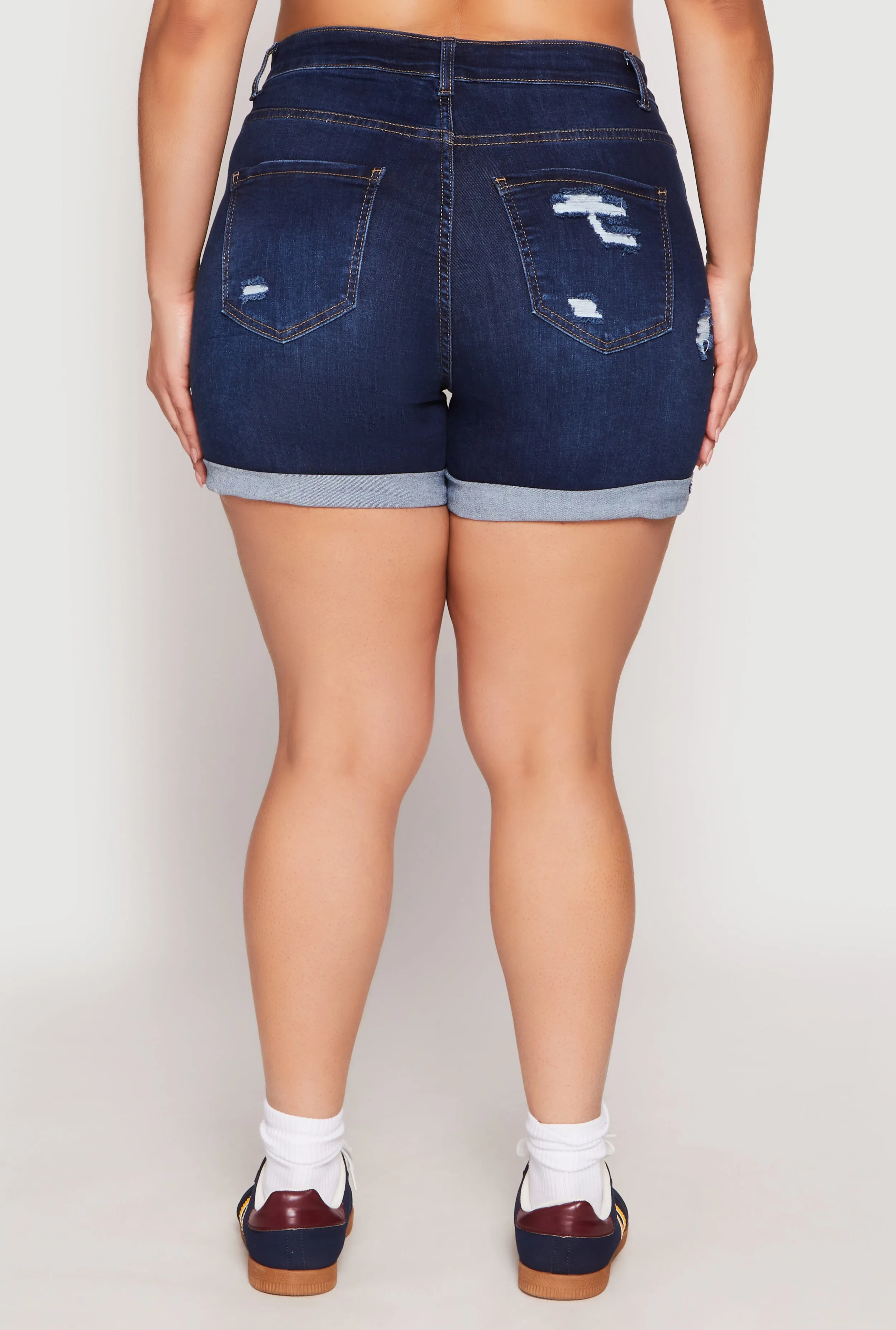 Plus Size WAX Whiskered Distressed Denim Shorts sold by Rainbow product image thumbnail 5