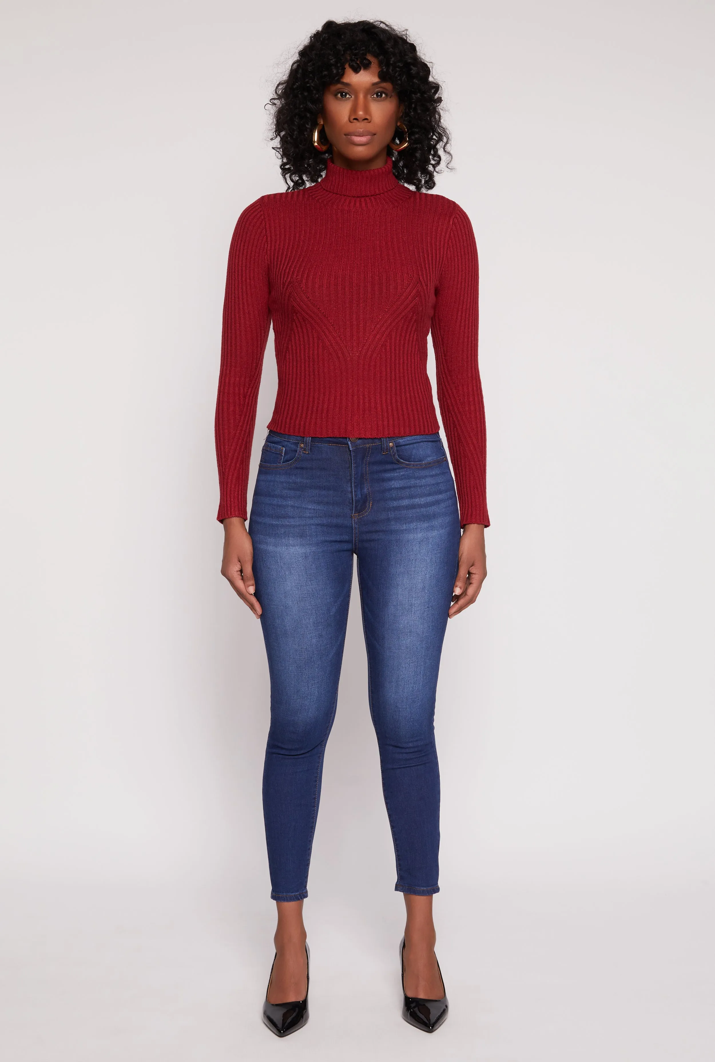 Rib Knit Turtleneck Sweater sold by Rainbow