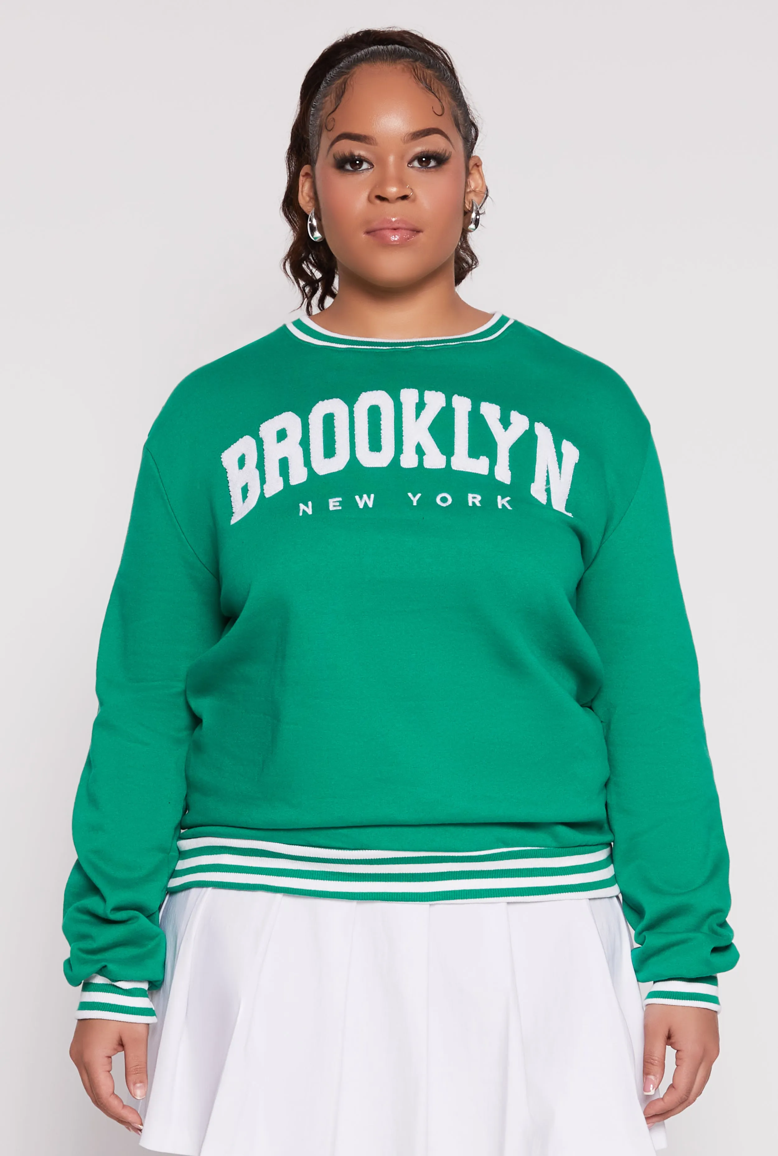Plus Size Chenille Brooklyn New York Sweatshirt sold by Rainbow product image thumbnail 2