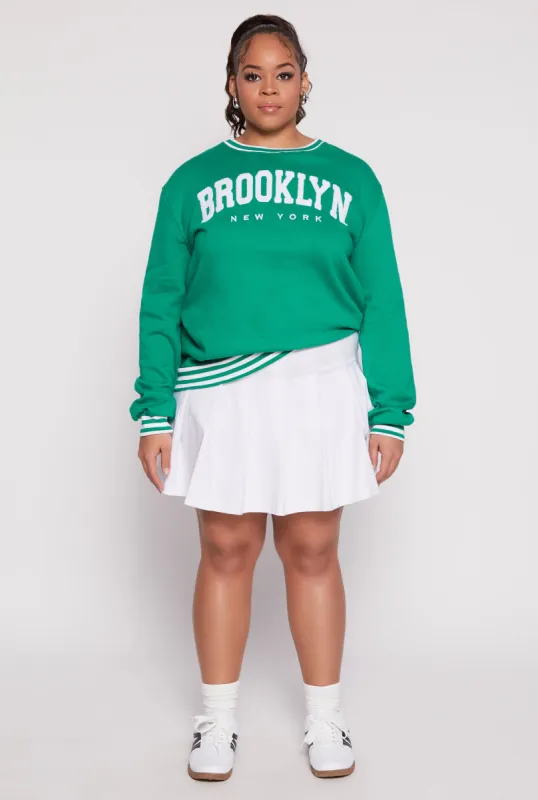 Plus Size Chenille Brooklyn New York Sweatshirt sold by Rainbow