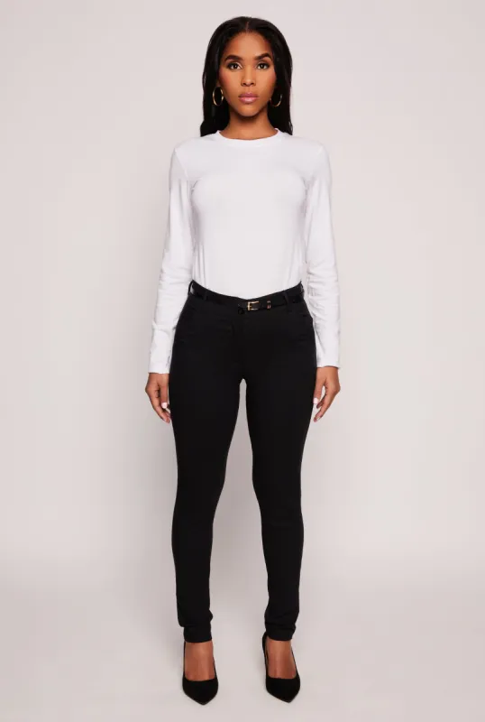 Twill Belted Dress Pants sold by Rainbow