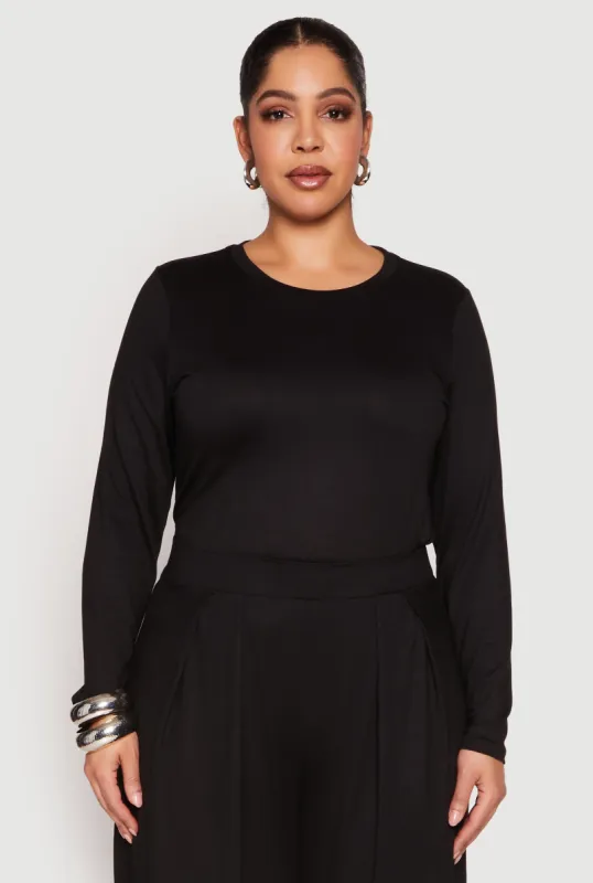 Plus Size Soft Knit Long Sleeve Top sold by Rainbow