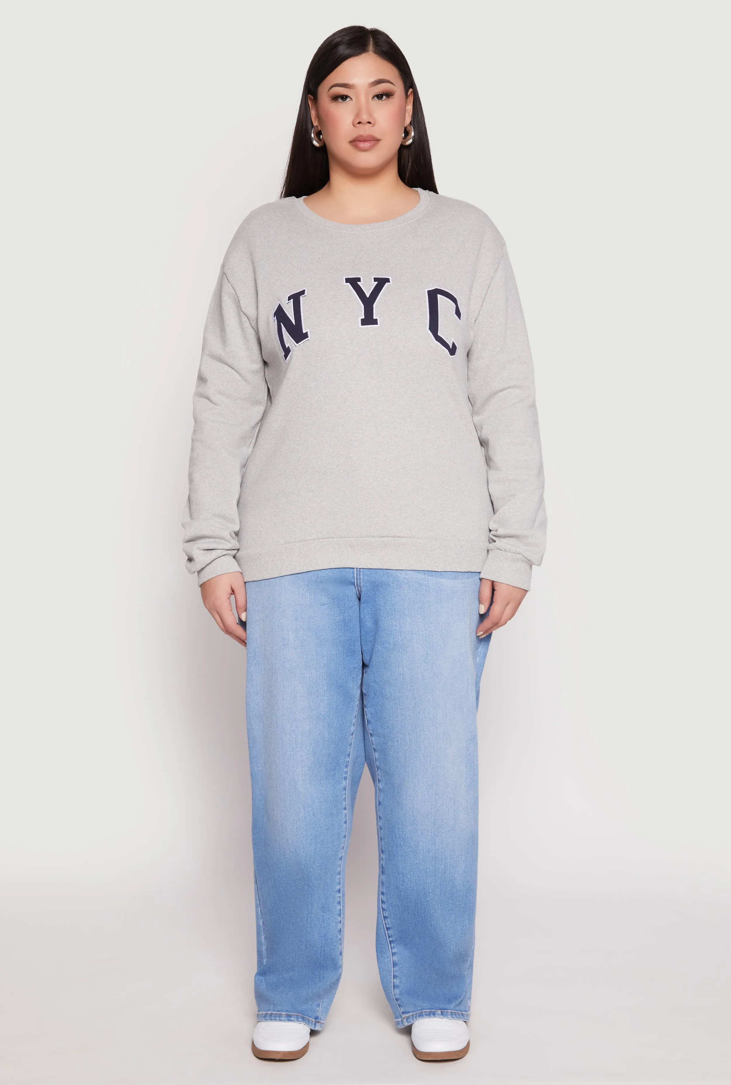 Plus Size NYC Crew Neck Sweatshirt sold by Rainbow