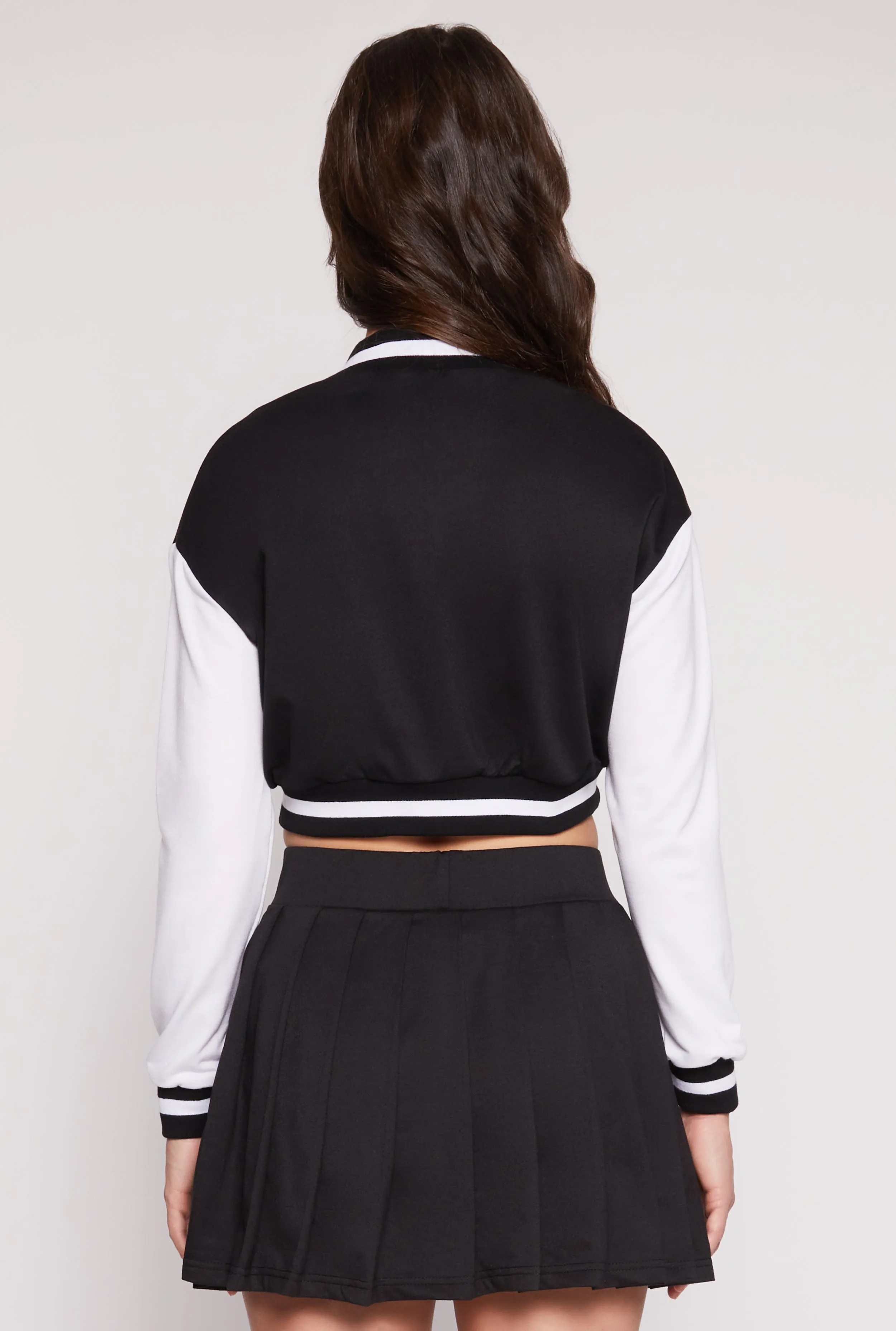 Chenille A Initial Cropped Varsity Jacket sold by Rainbow product image thumbnail 5