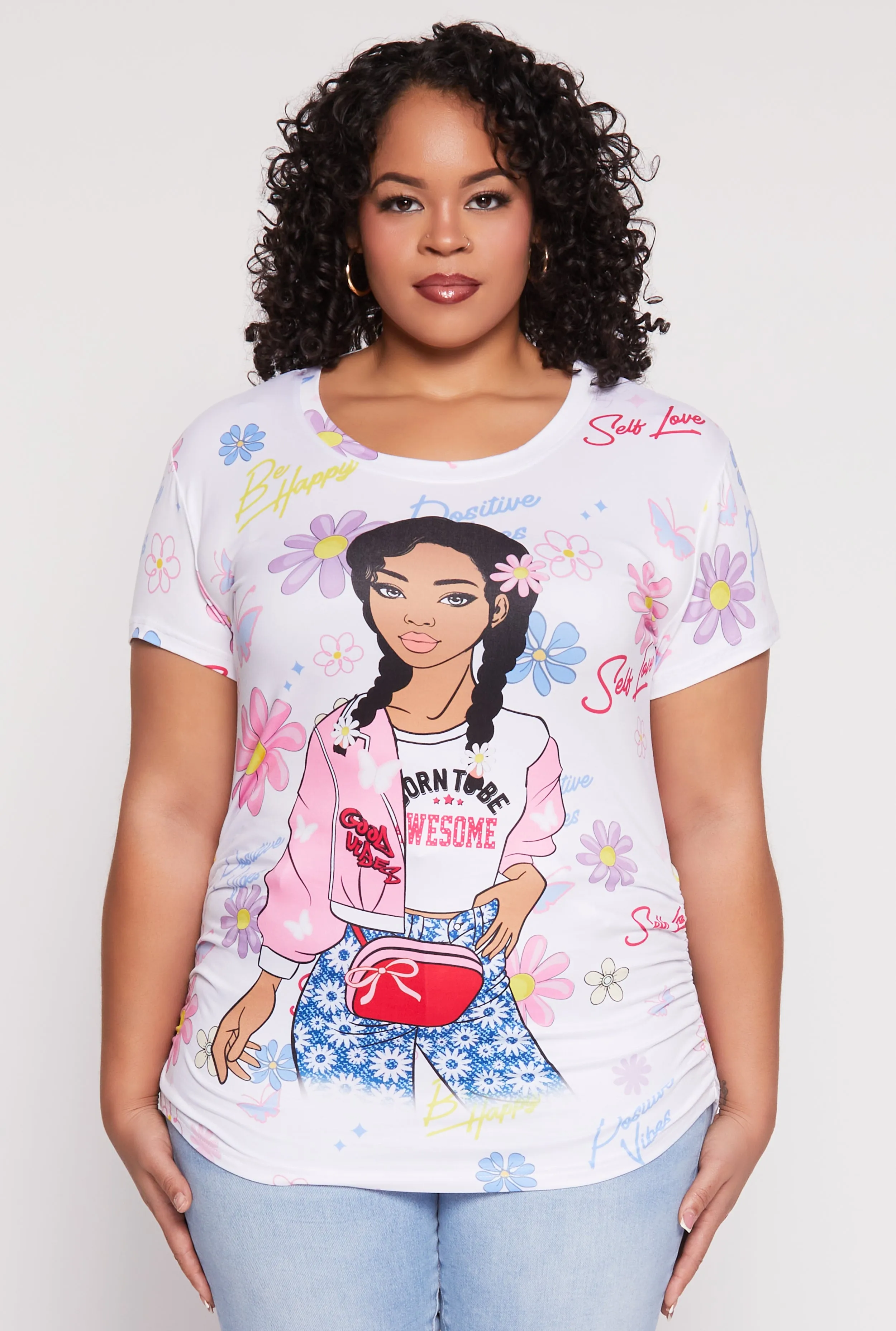 Plus Size Graphic Print Ruched Top sold by Rainbow product image thumbnail 2