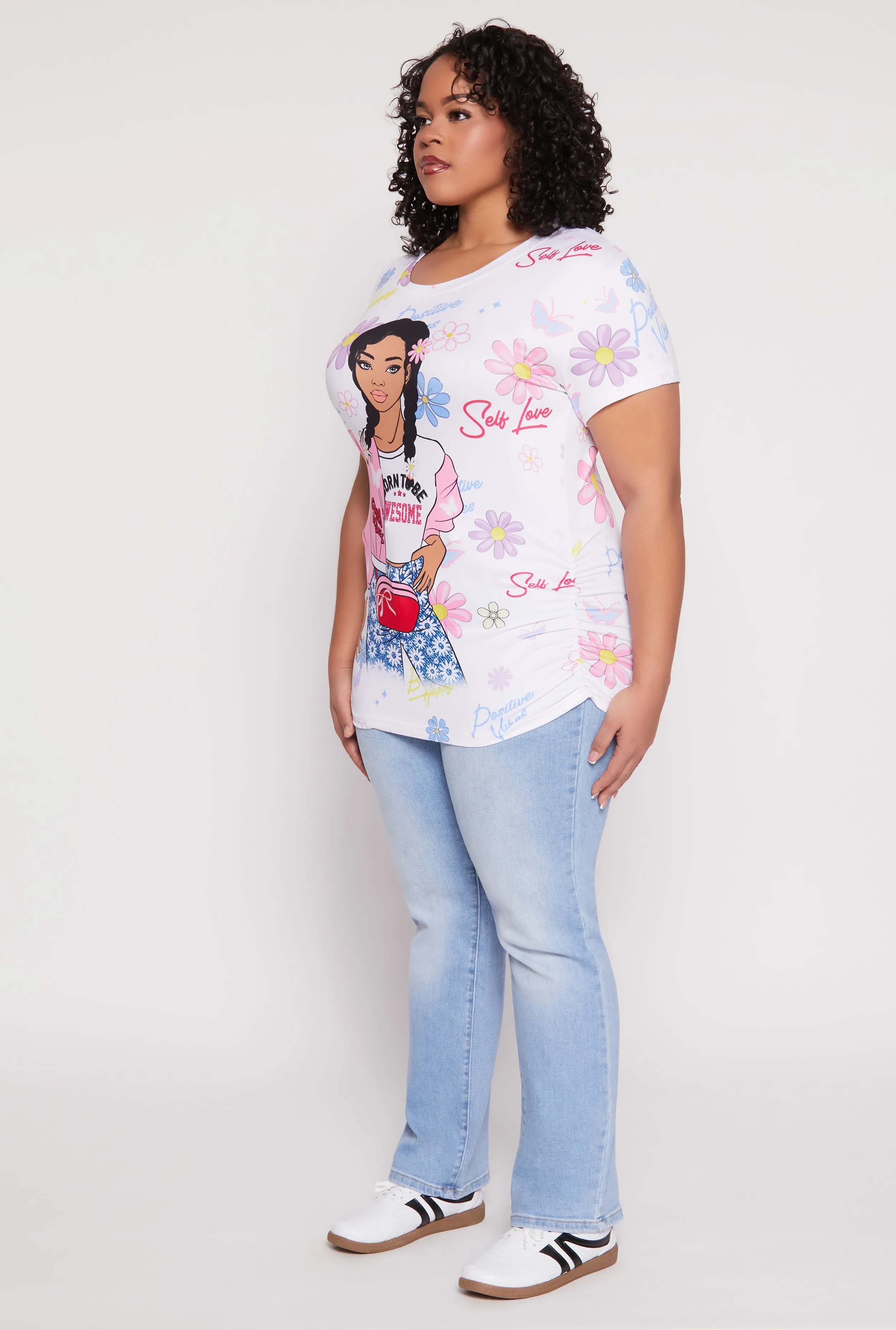 Plus Size Graphic Print Ruched Top sold by Rainbow product image thumbnail 3